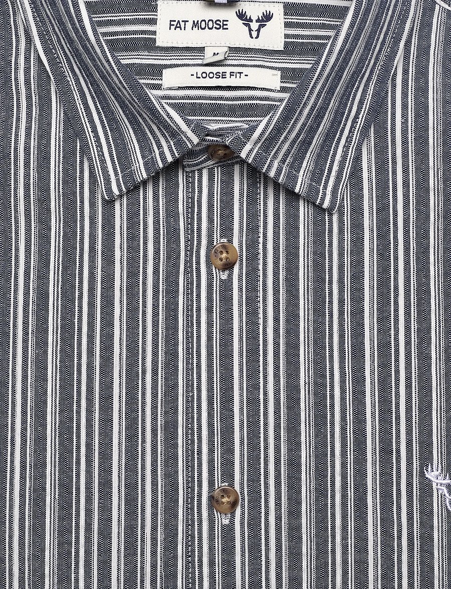 Fat Moose - Colby shirt SS - kurzarmhemden - navy/white - 5