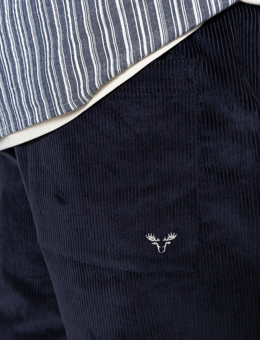 Fat Moose - Fox corduroy shorts - chinos shorts - navy - 3