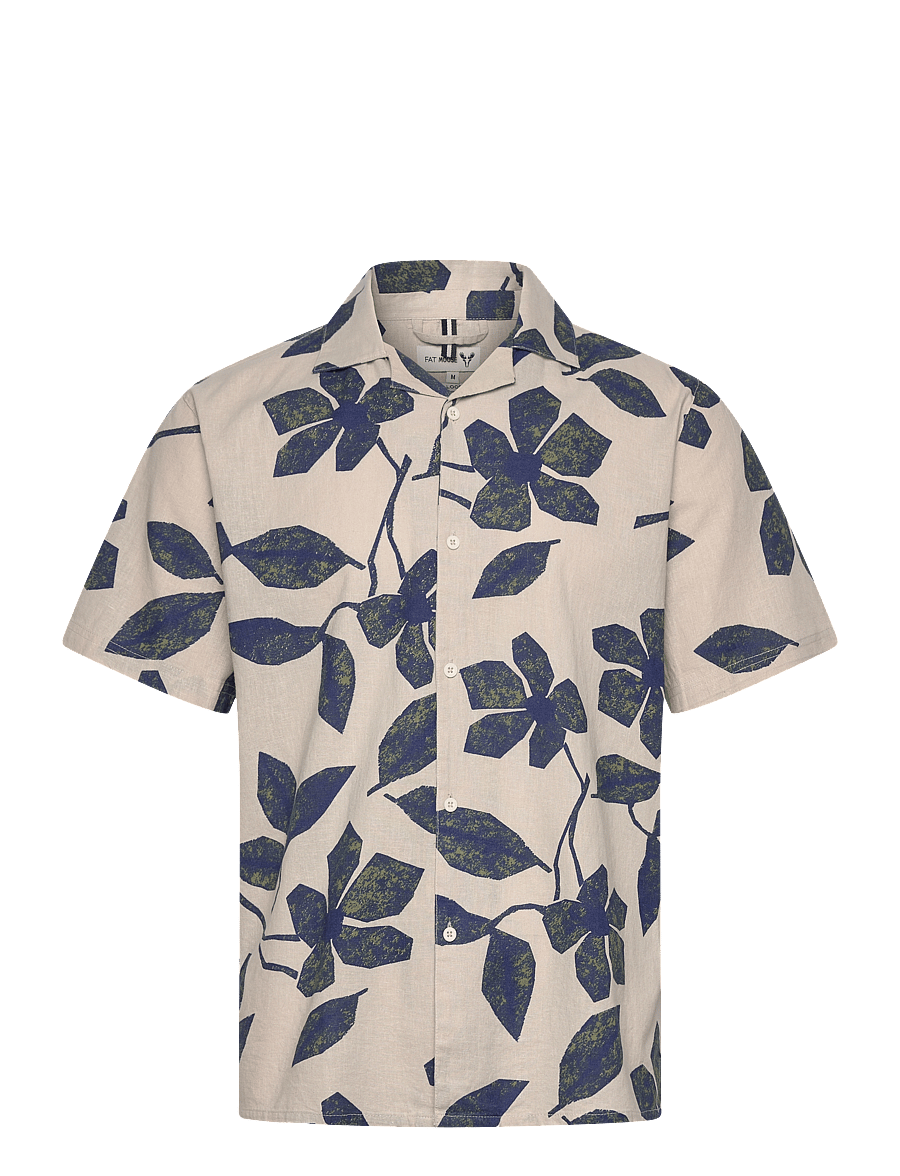 Fat Moose - Ezra Cotton Linen Shirt SS - leinenhemden - multi army/natural - 1