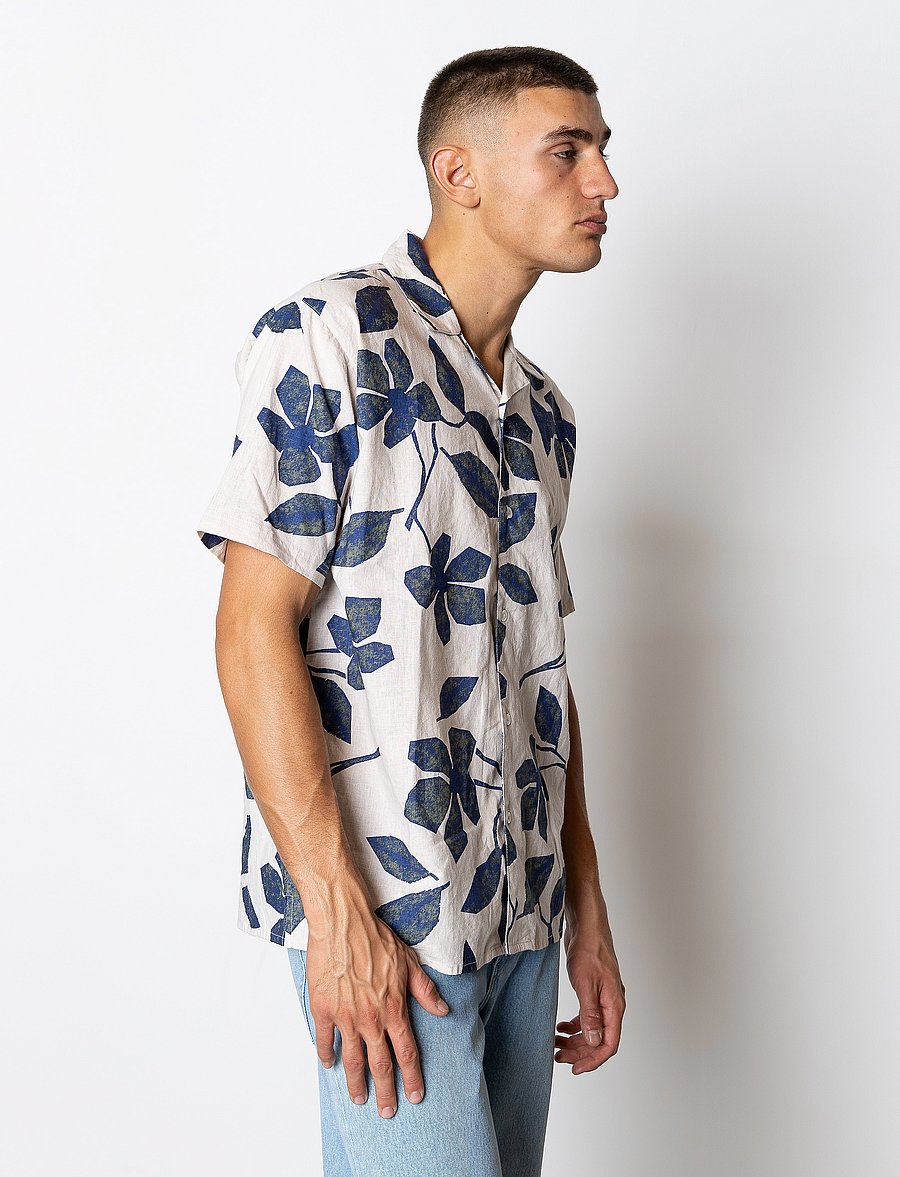 Fat Moose - Ezra Cotton Linen Shirt SS - leinenhemden - multi army/natural - 0
