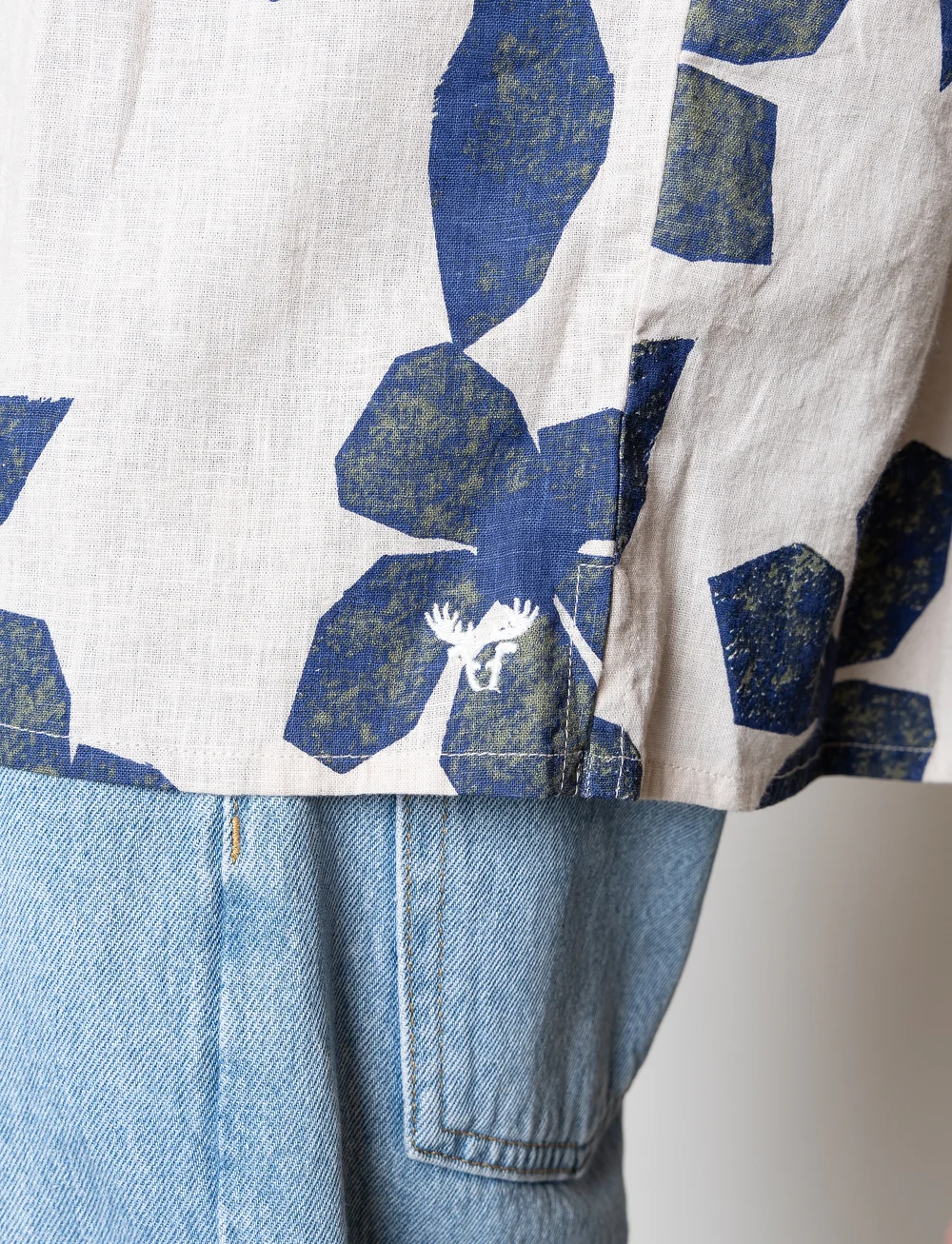 Fat Moose - Ezra Cotton Linen Shirt SS - linneskjortor - multi army/natural - 3