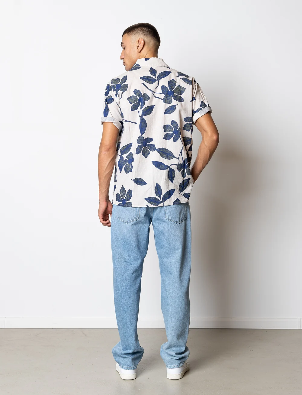 Fat Moose - Ezra Cotton Linen Shirt SS - linneskjortor - multi army/natural - 5