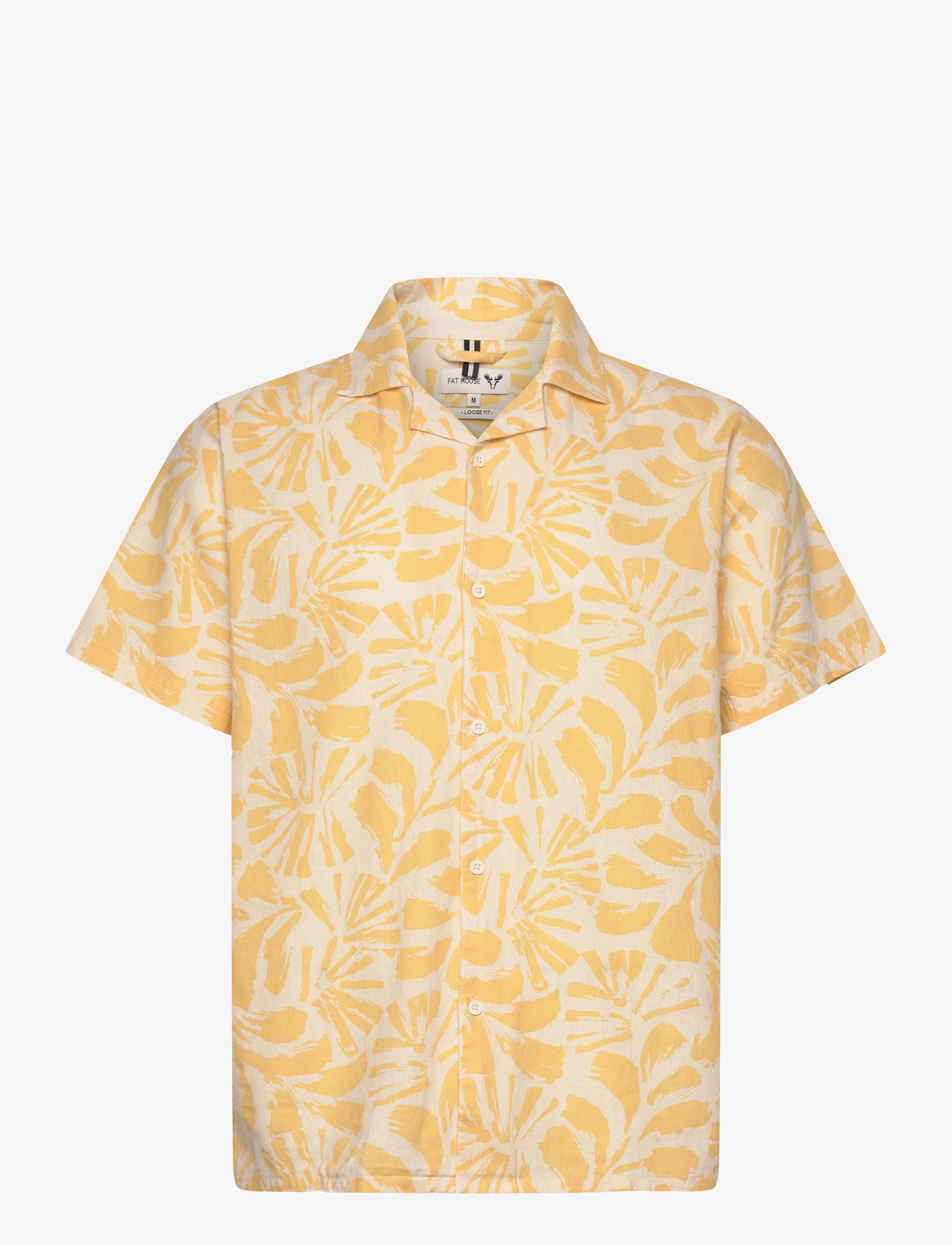 Fat Moose - Zane Cotton Linen Shirt SS - leinenhemden - multi warm yellow/ecru - 1