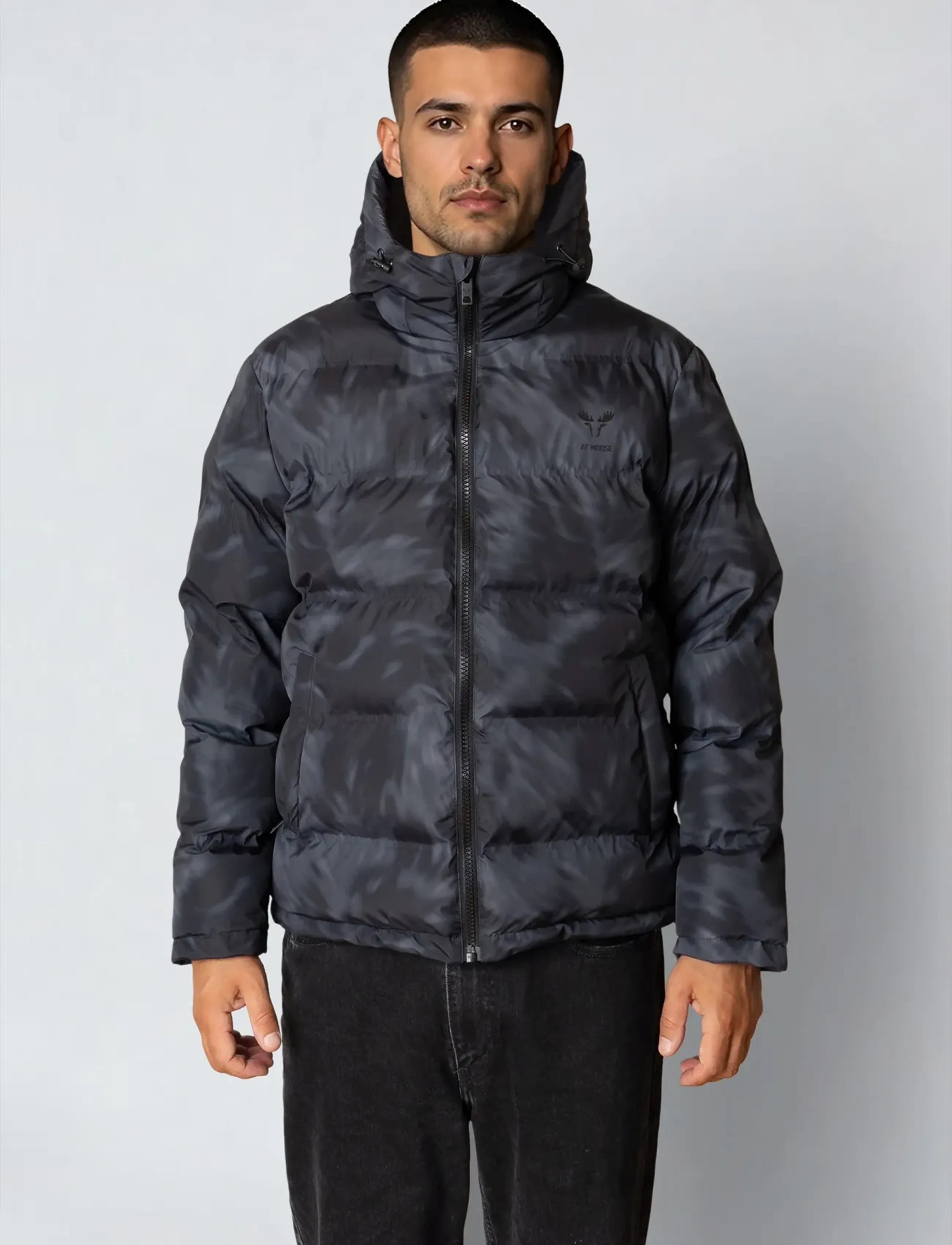 Fat Moose Birk Aop Jacket, XXL, Black, Jakker > Vatterede Jakker, Herre