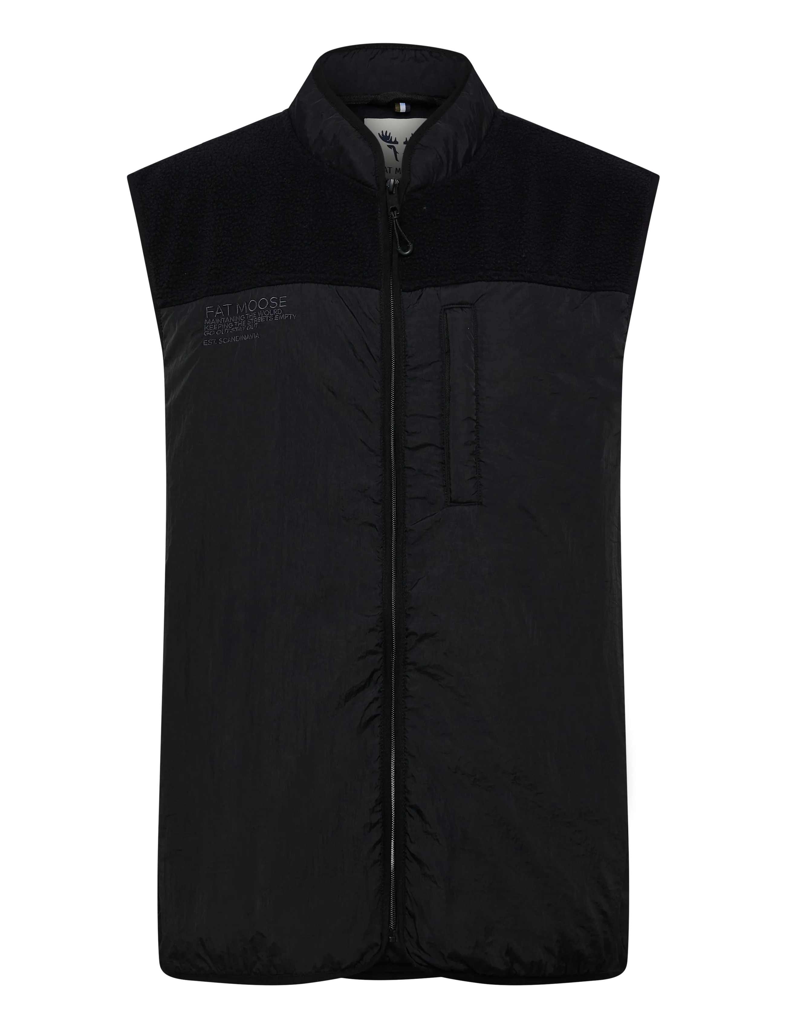 FAT MOOSE Vester Fleece Vest Schwarz - XL - Herren
