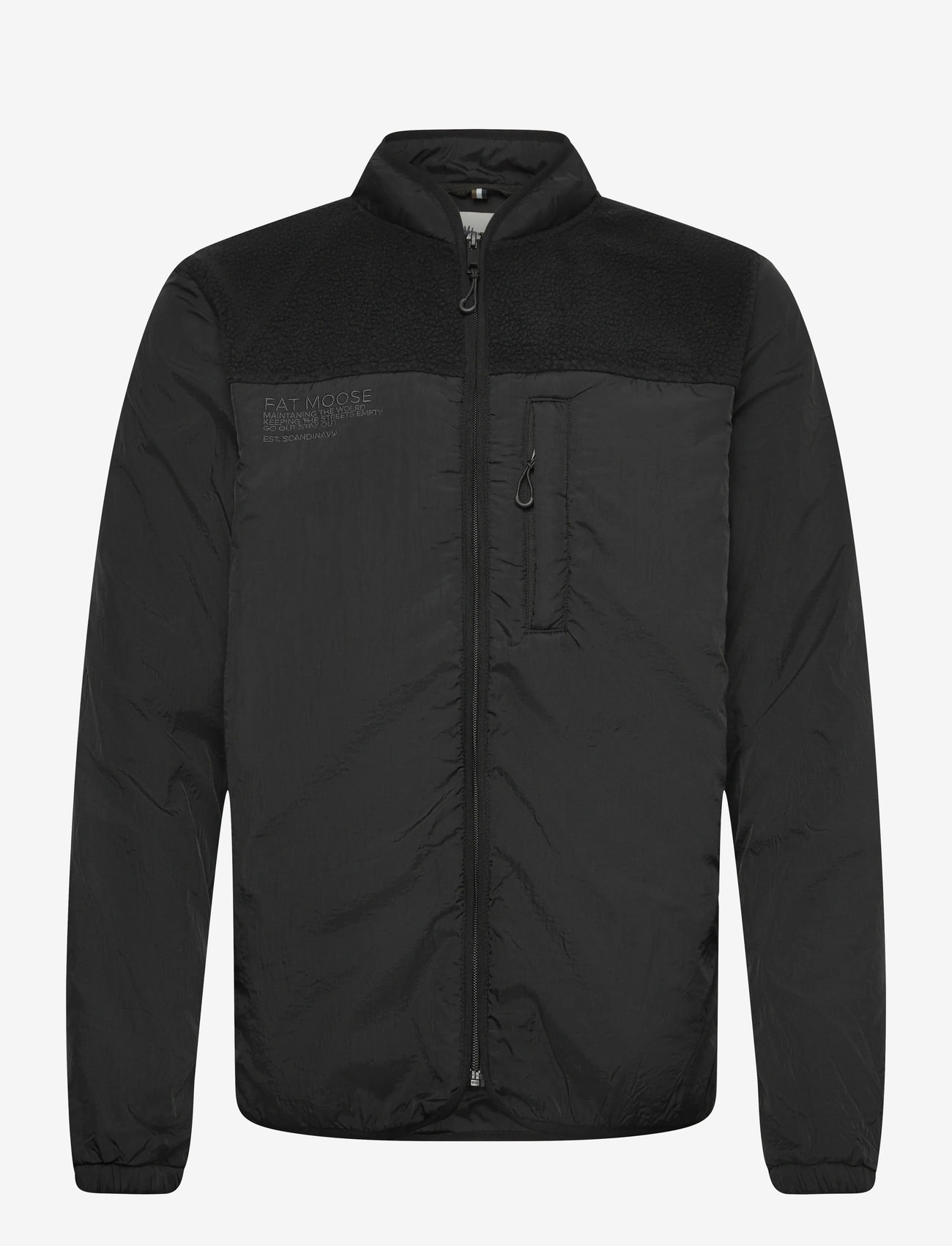Fat Moose - Vester fleece jacket - efterårsjakker - black - 1