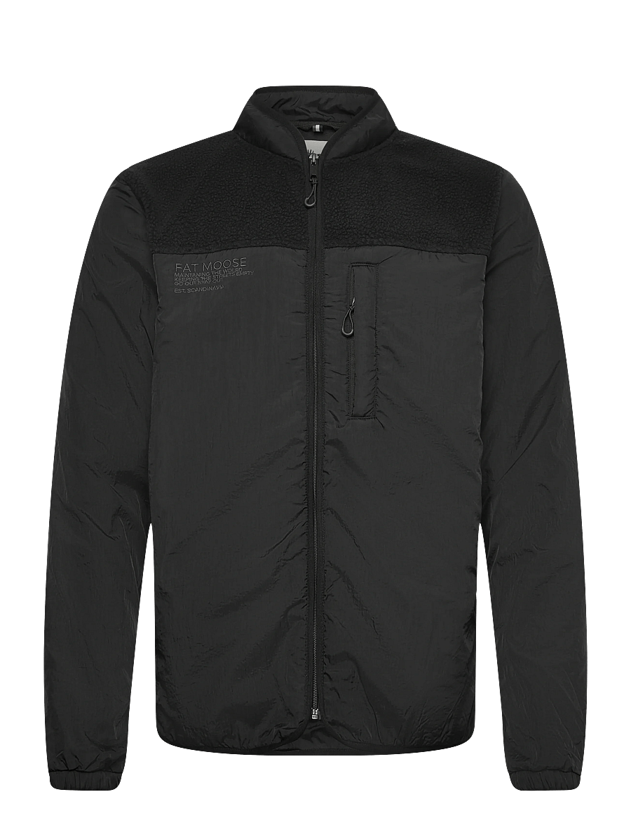 Fat Moose - Vester fleece jacket - vårjackor - black - 1