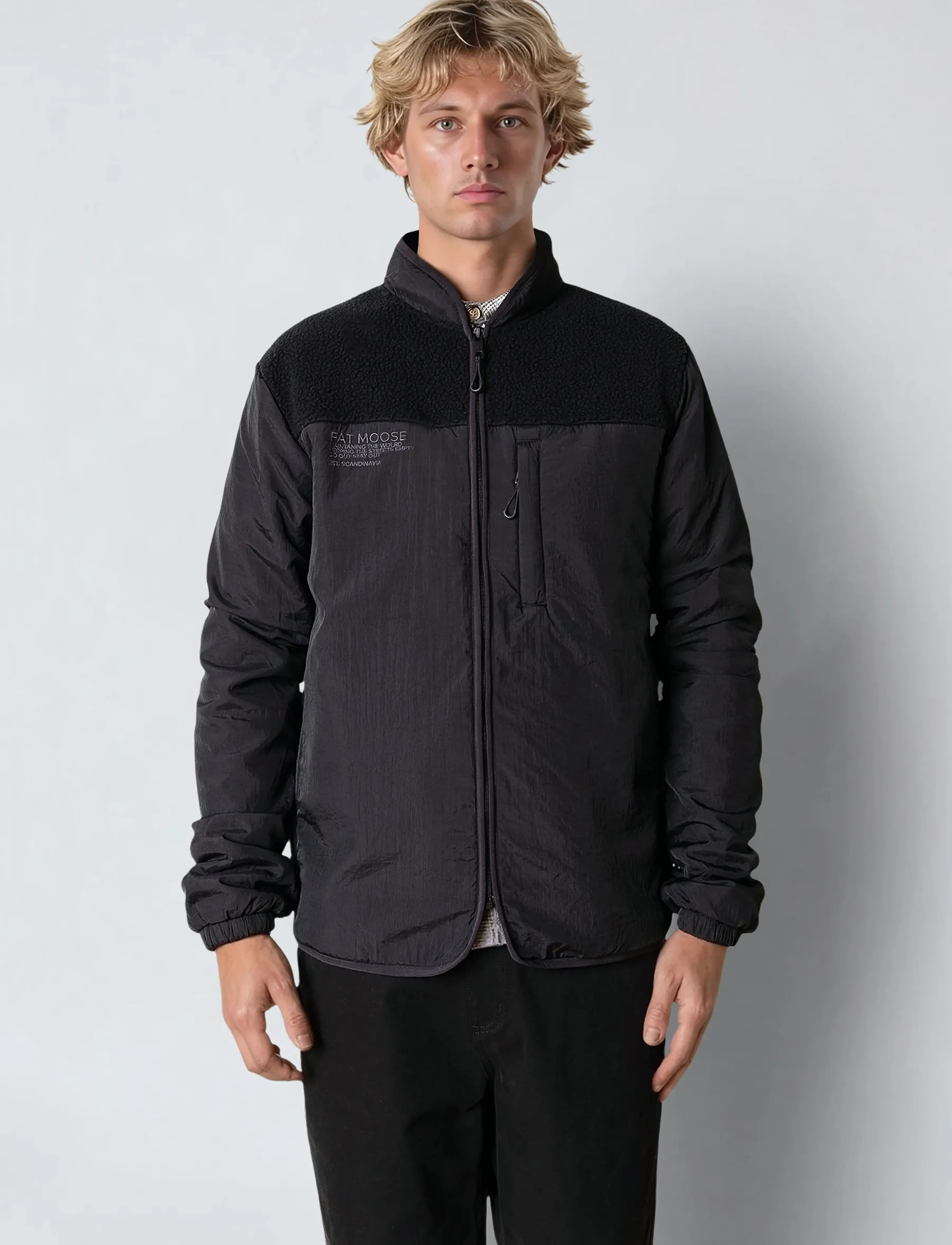 Fat Moose Vester Fleece Jacket, L, Black, Jakker > Lette Jakker, Herre