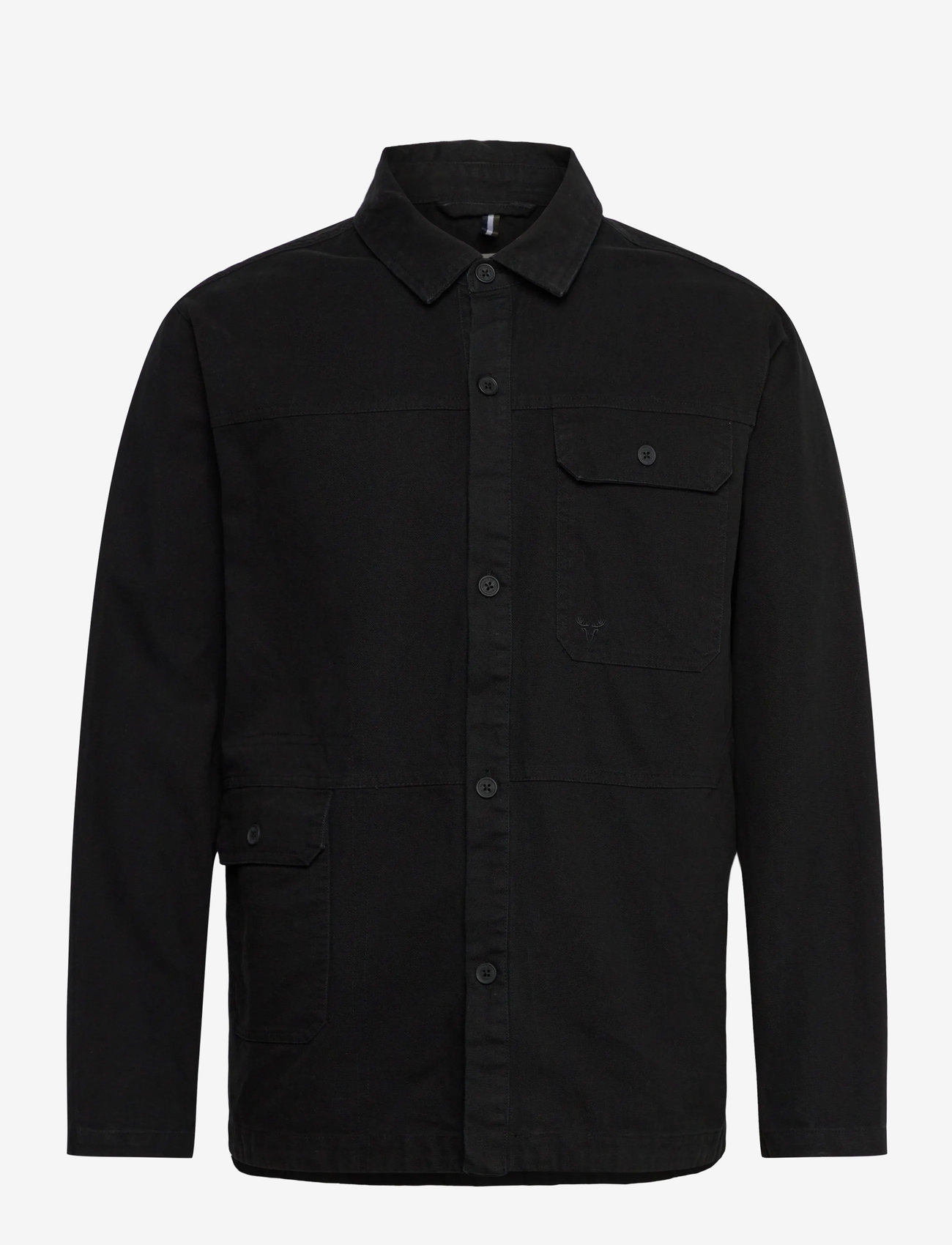 Fat Moose - Dereck cotton overshirt - efterårstøj - black - 0