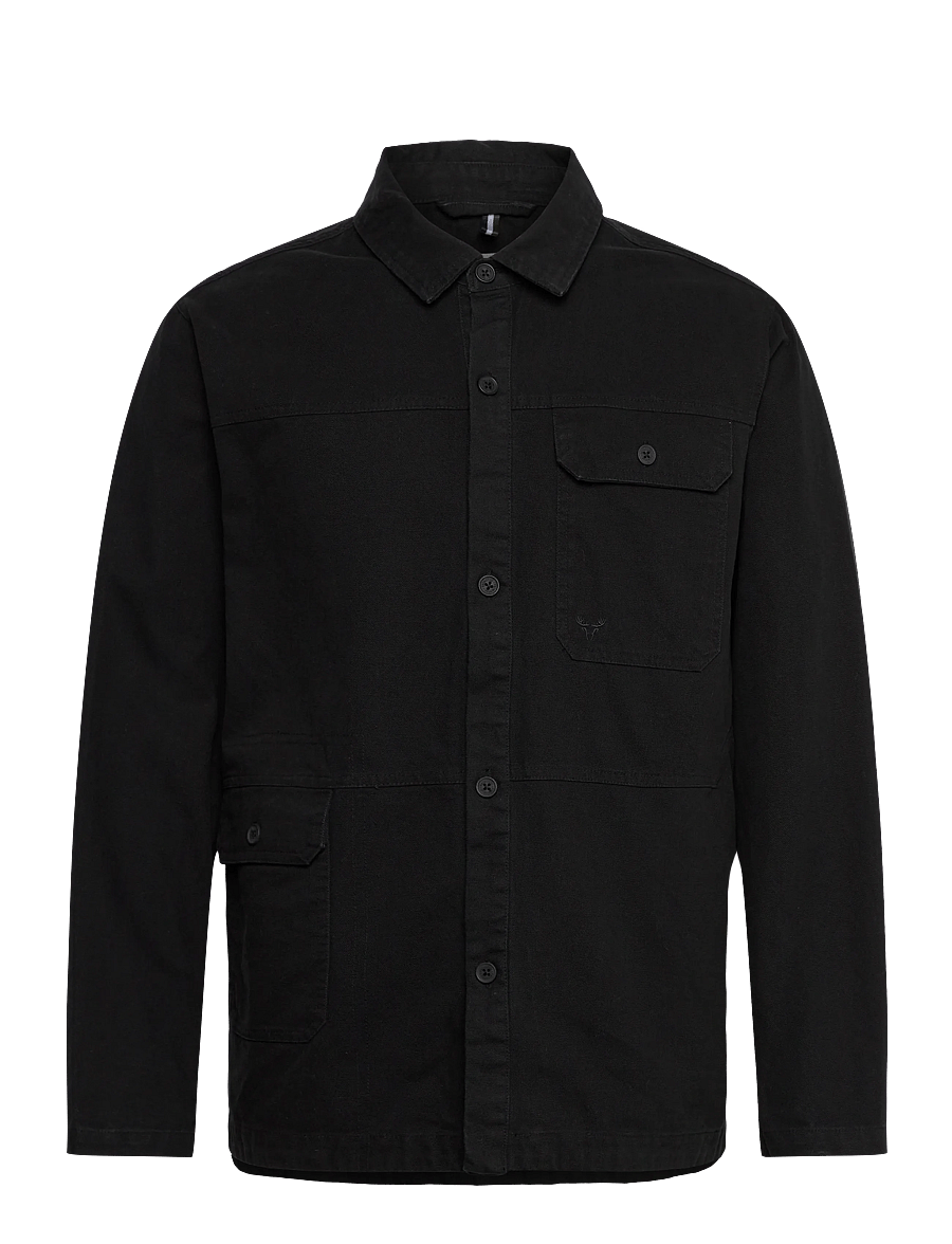 Fat Moose - Dereck cotton overshirt - kollektionen - black - 1