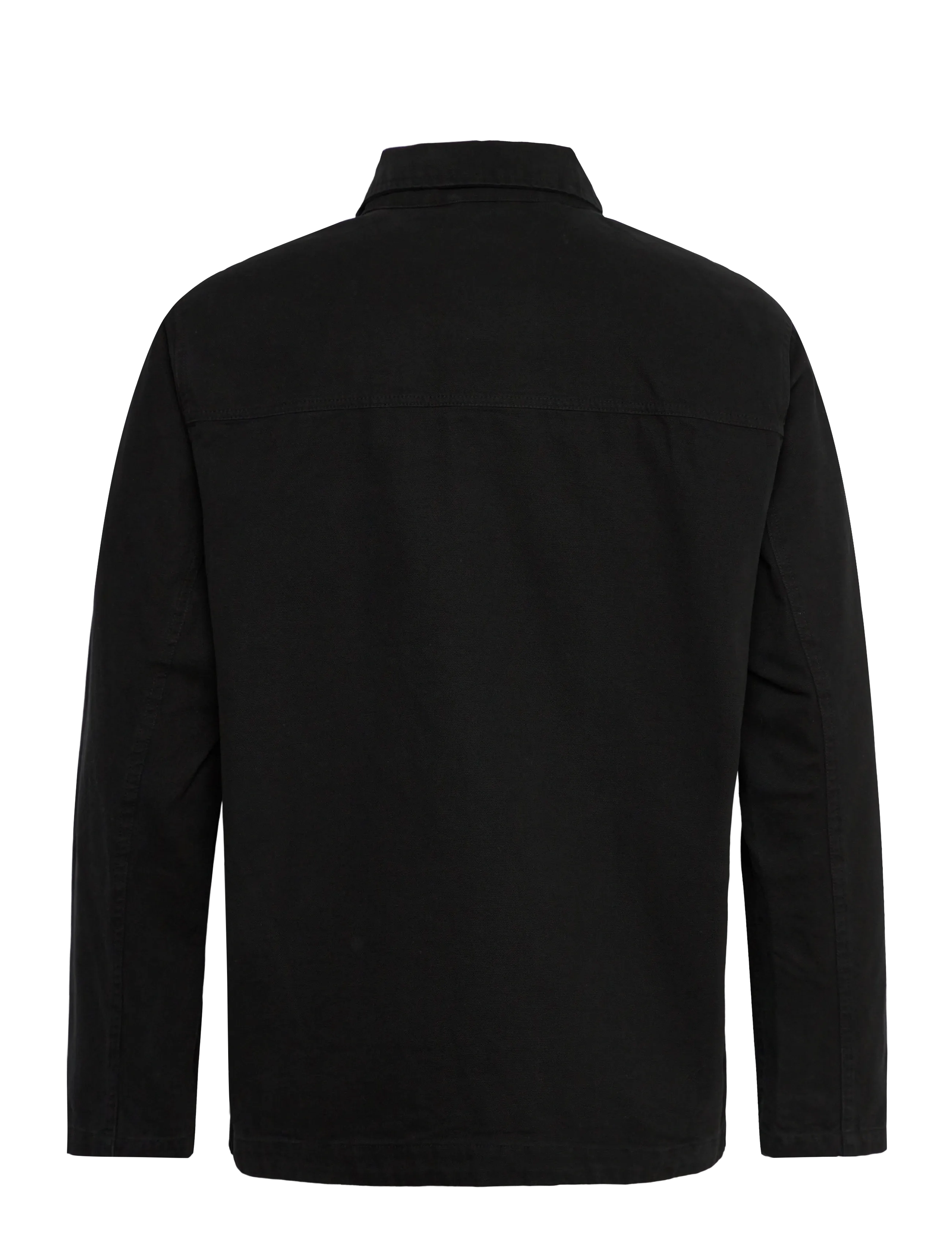 Fat Moose - Dereck cotton overshirt - kollektionen - black - 2