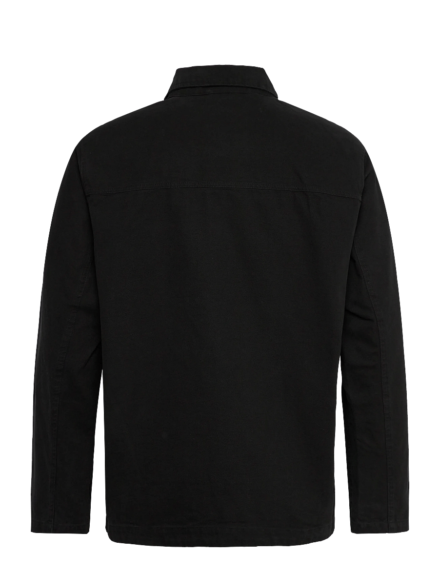 Fat Moose - Dereck cotton overshirt - kollektionen - black - 2
