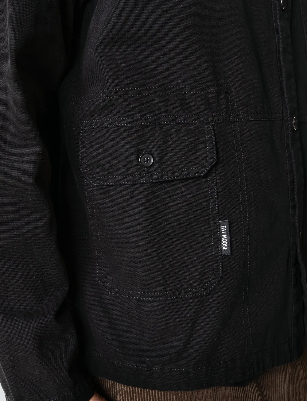 Fat Moose - Dereck cotton overshirt - kollektioner - black - 3