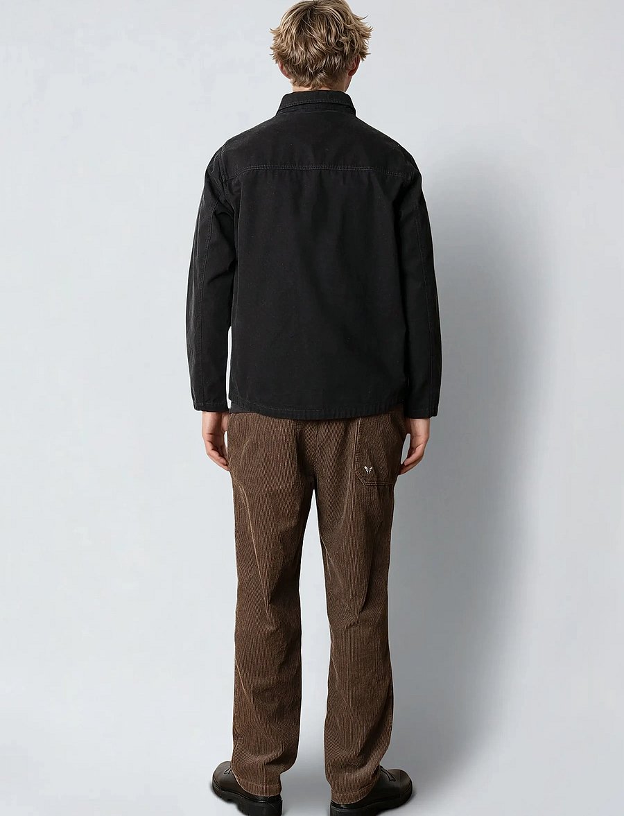 Fat Moose - Dereck cotton overshirt - kollektionen - black - 5