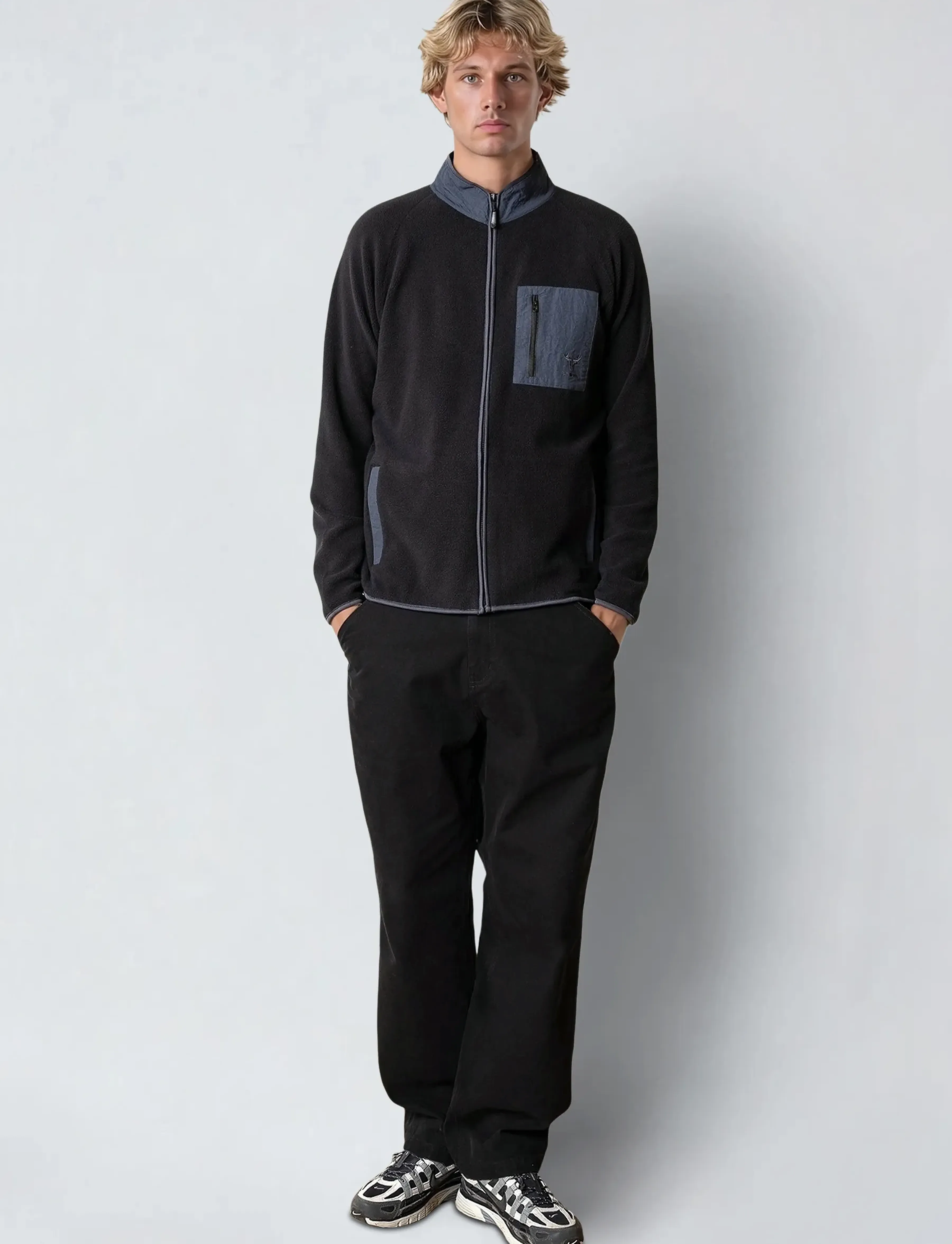 Fat Moose - Will Fleece - dressipluusid - black - 4