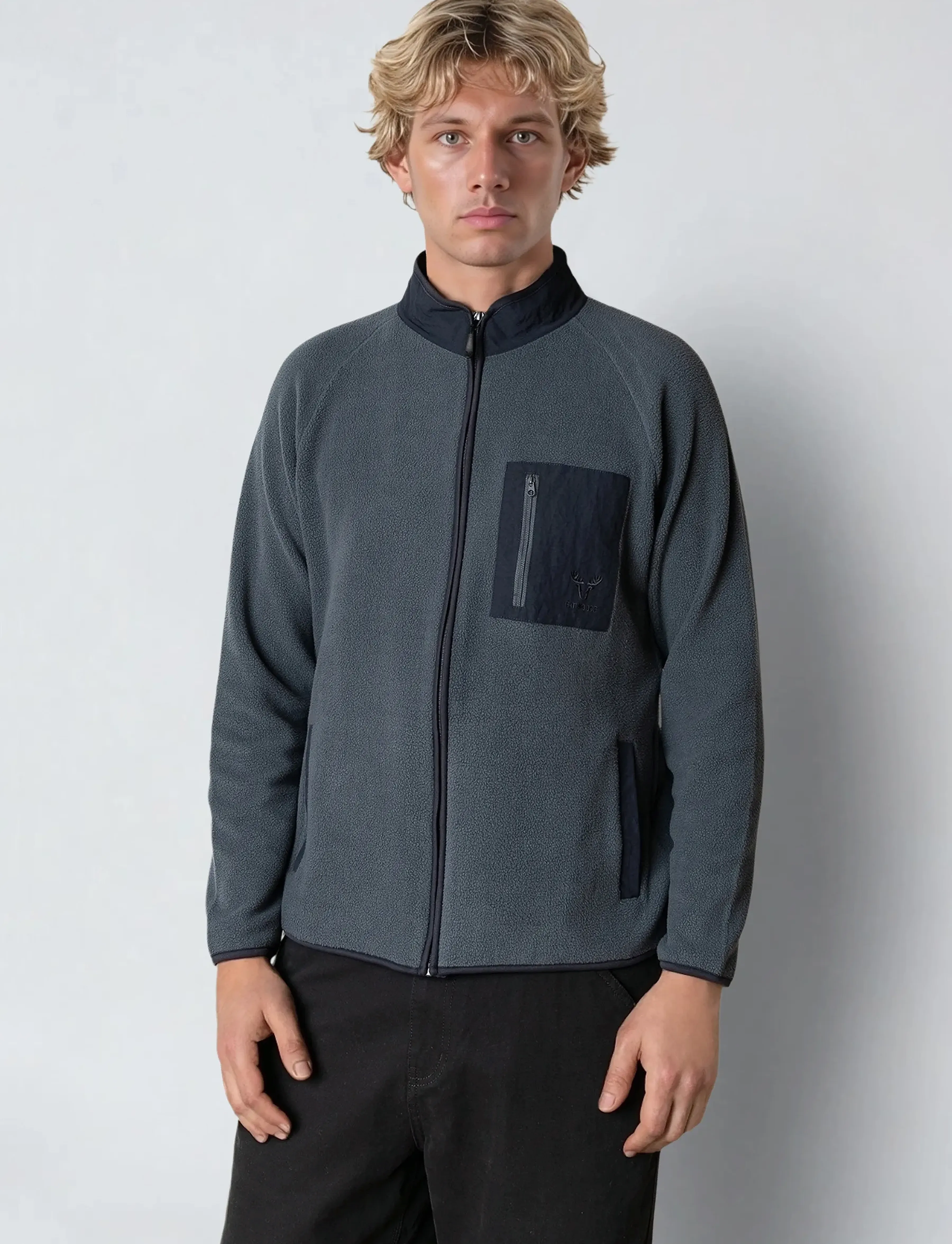 Fat Moose Will Fleece, XXL, Jackets, Grau - Light Männerswear
