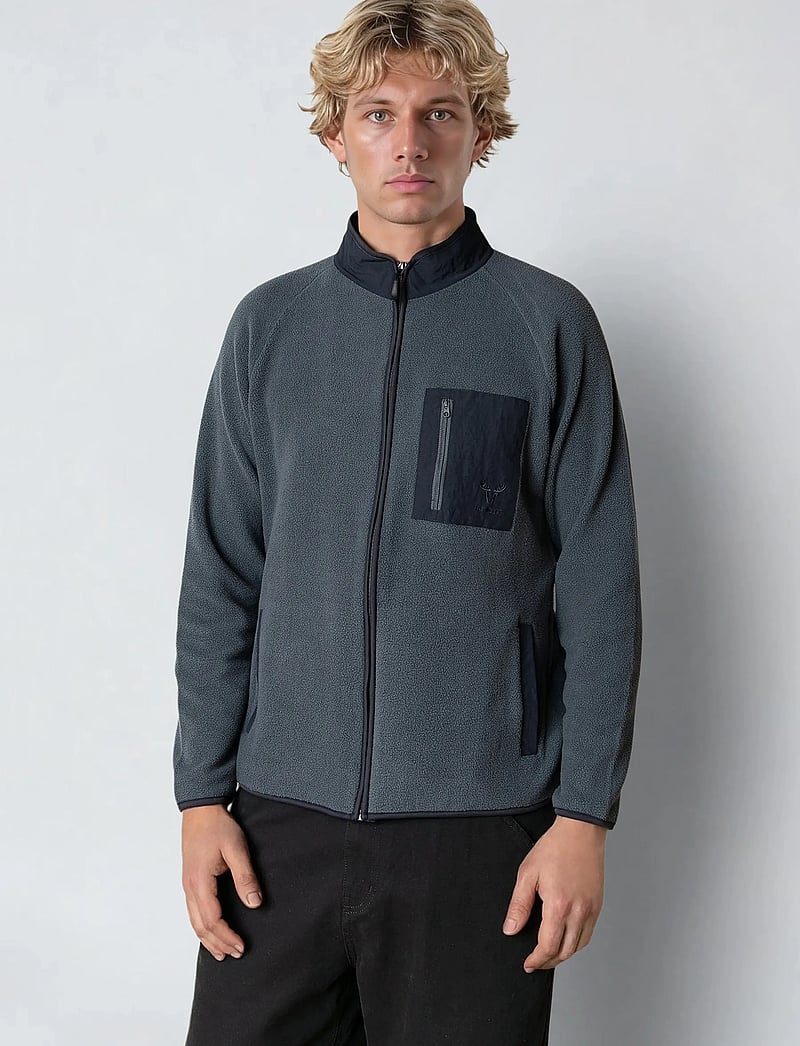 Fat Moose - Will Fleece - frühlingsjacken - grey - 0