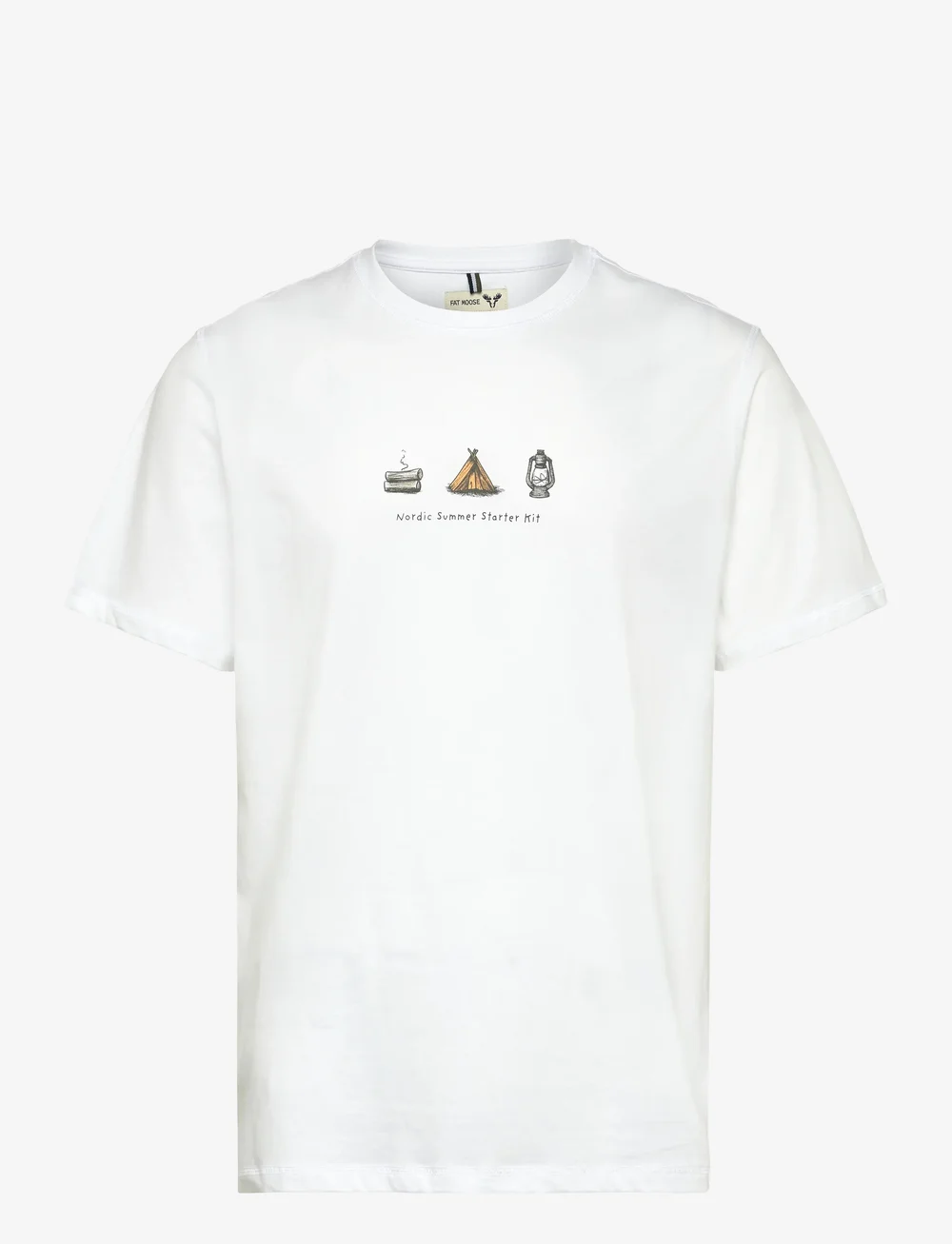 Fat Moose - Nordic Summer T-Shirt - kortärmade t-shirts - white - 1