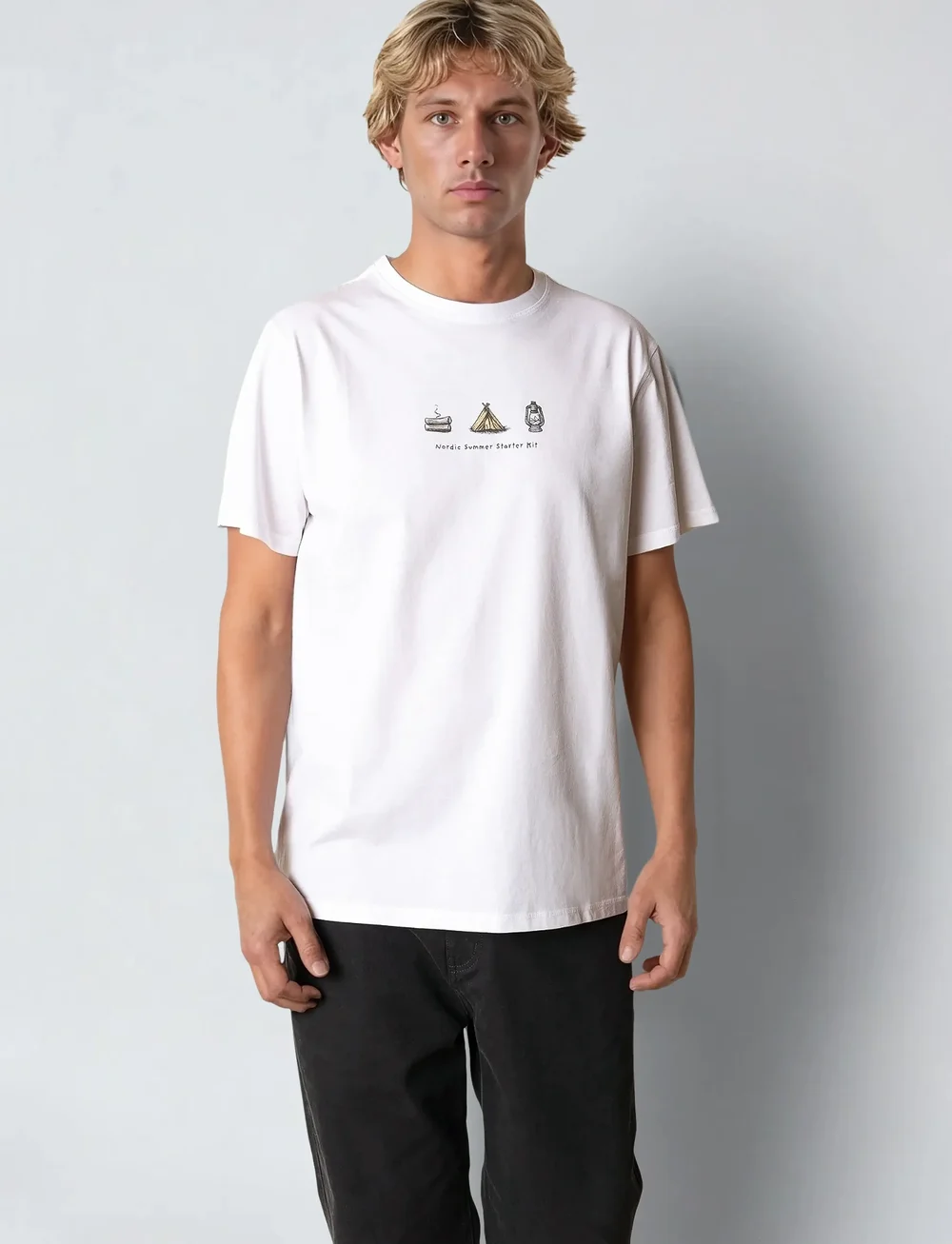 Fat Moose - Nordic Summer T-Shirt - kortärmade t-shirts - white - 0