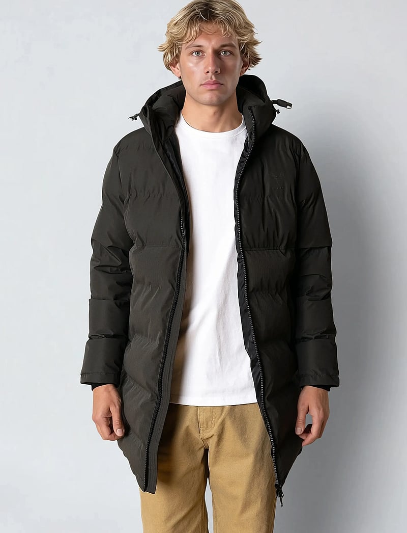 Fat Moose - Birk long jacket - vinterjakker - beetle green - 0