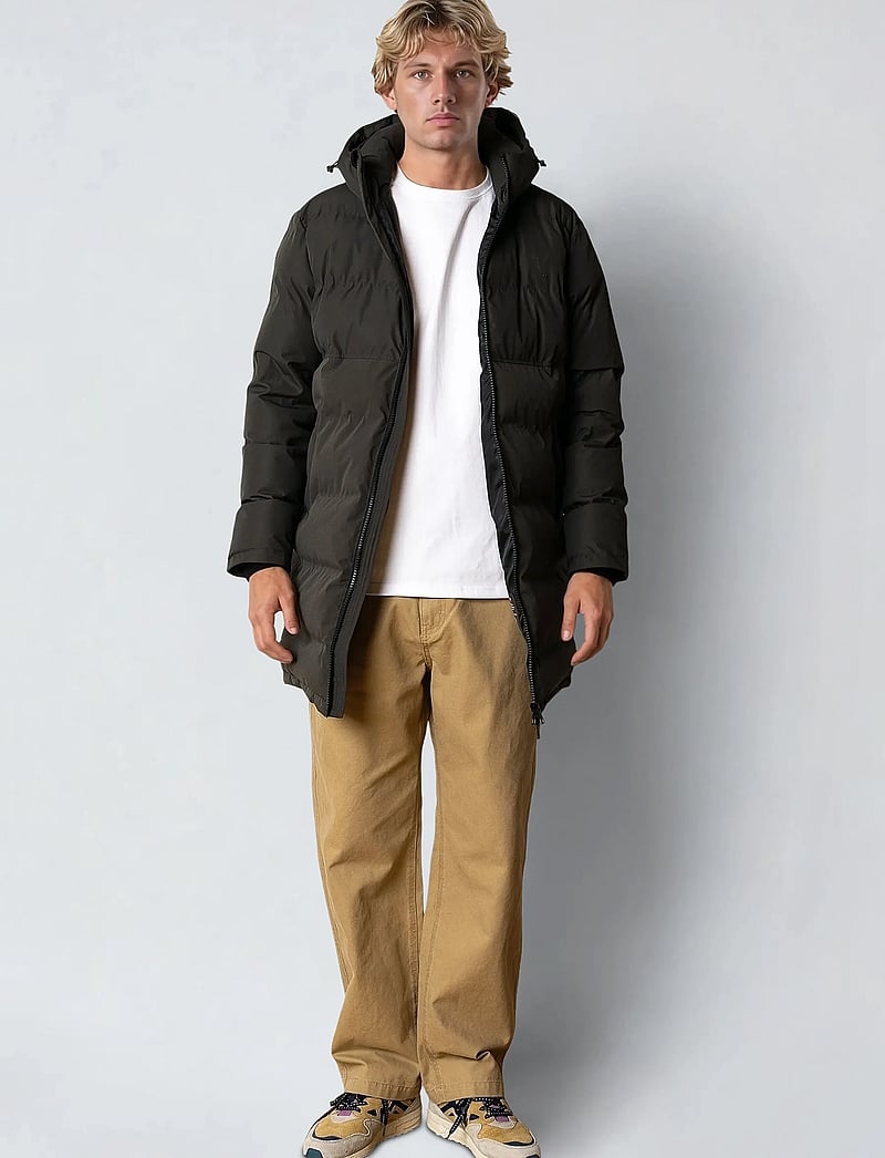 Fat Moose - Birk long jacket - vinterjakker - beetle green - 4