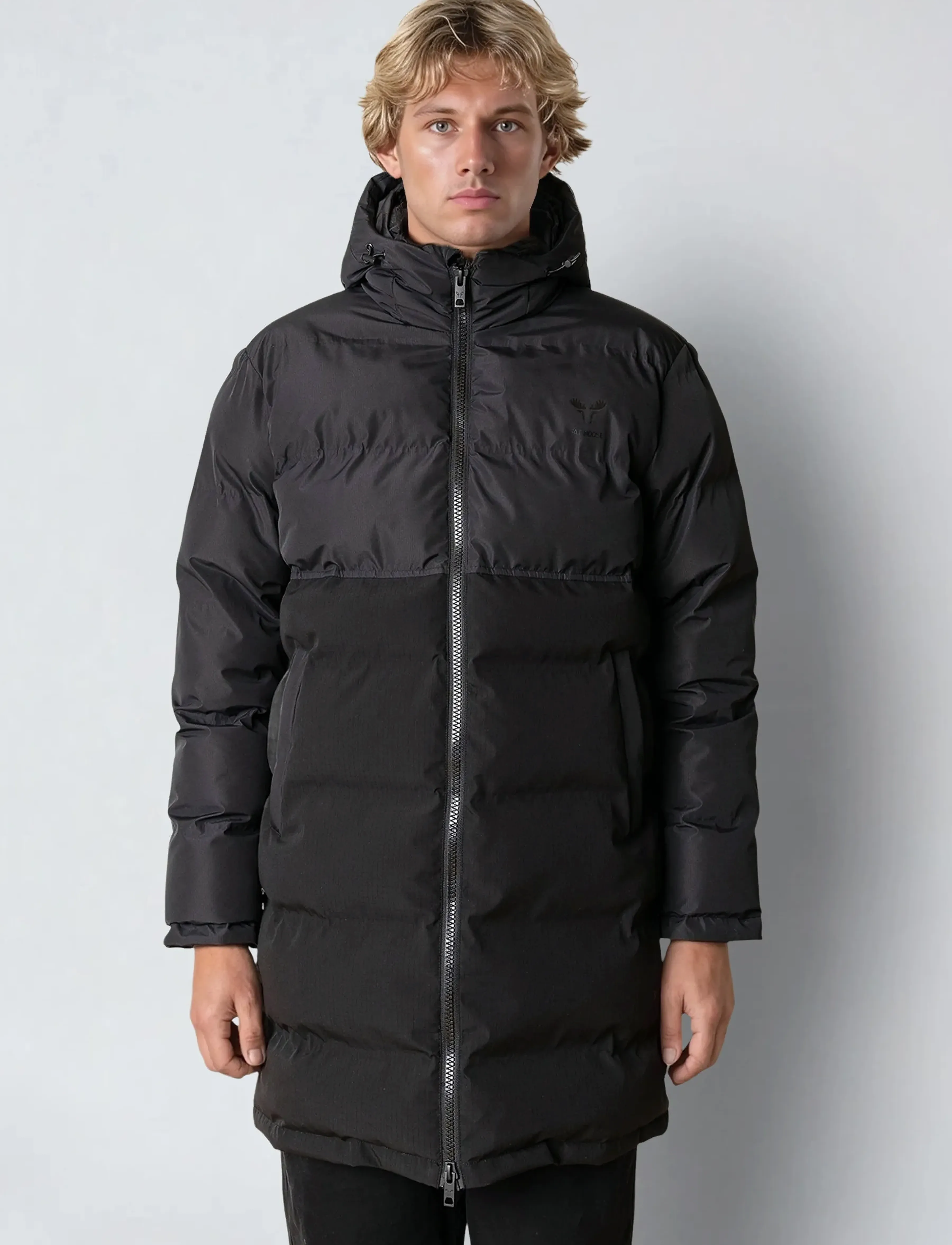 Fat Moose Birk Long Jacket, M, Black, Jakker > Vatterede Jakker, Herre