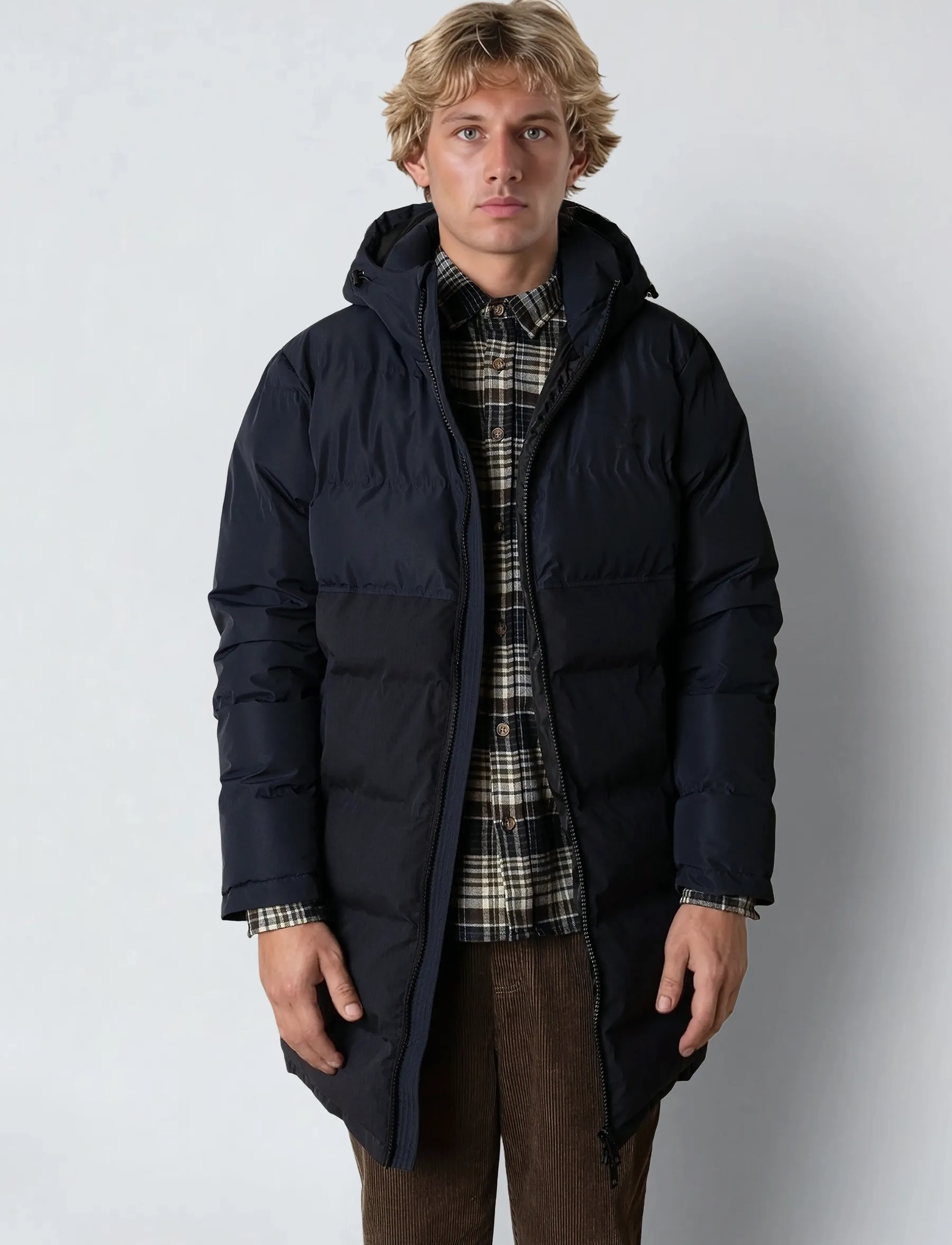 Fat Moose Birk Long Jacket, XXL, Navy, Jakker > Vatterede Jakker, Herre