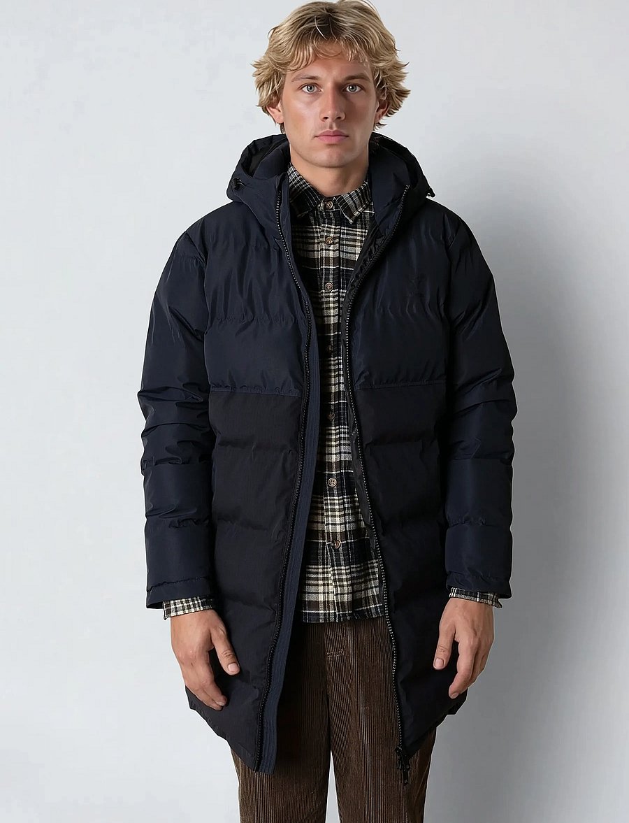 Fat Moose - Birk long jacket - dunjakker - dark navy - 0