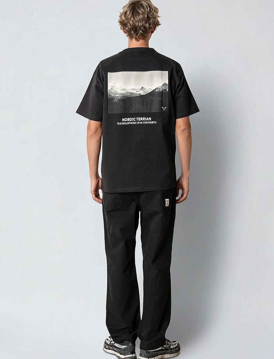 Fat Moose - Peak T-shirt - kurzärmelige t-shirts - black - 0