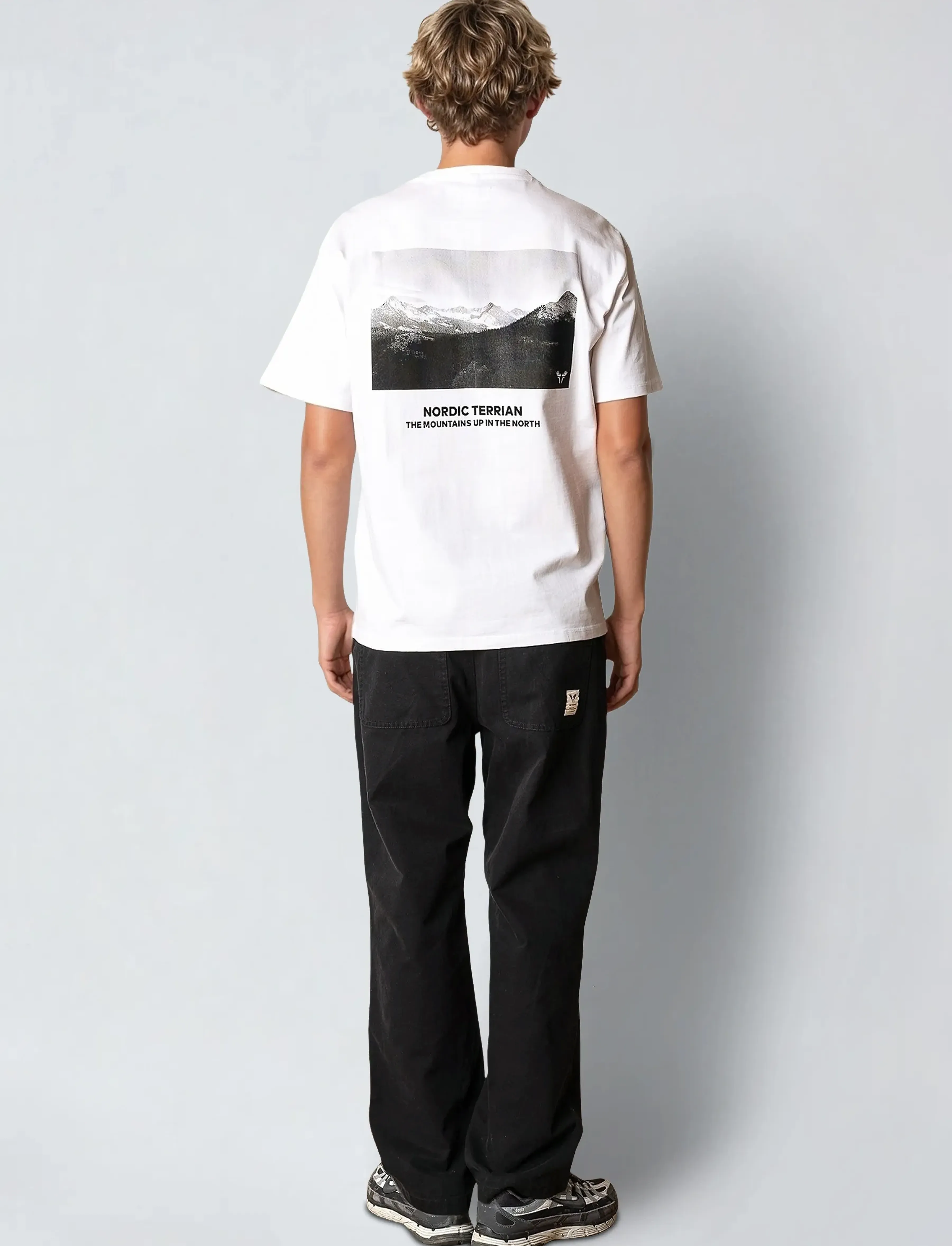 Fat Moose Peak T-Shirt, Mænd, T-shirt, Hvid, Str: L