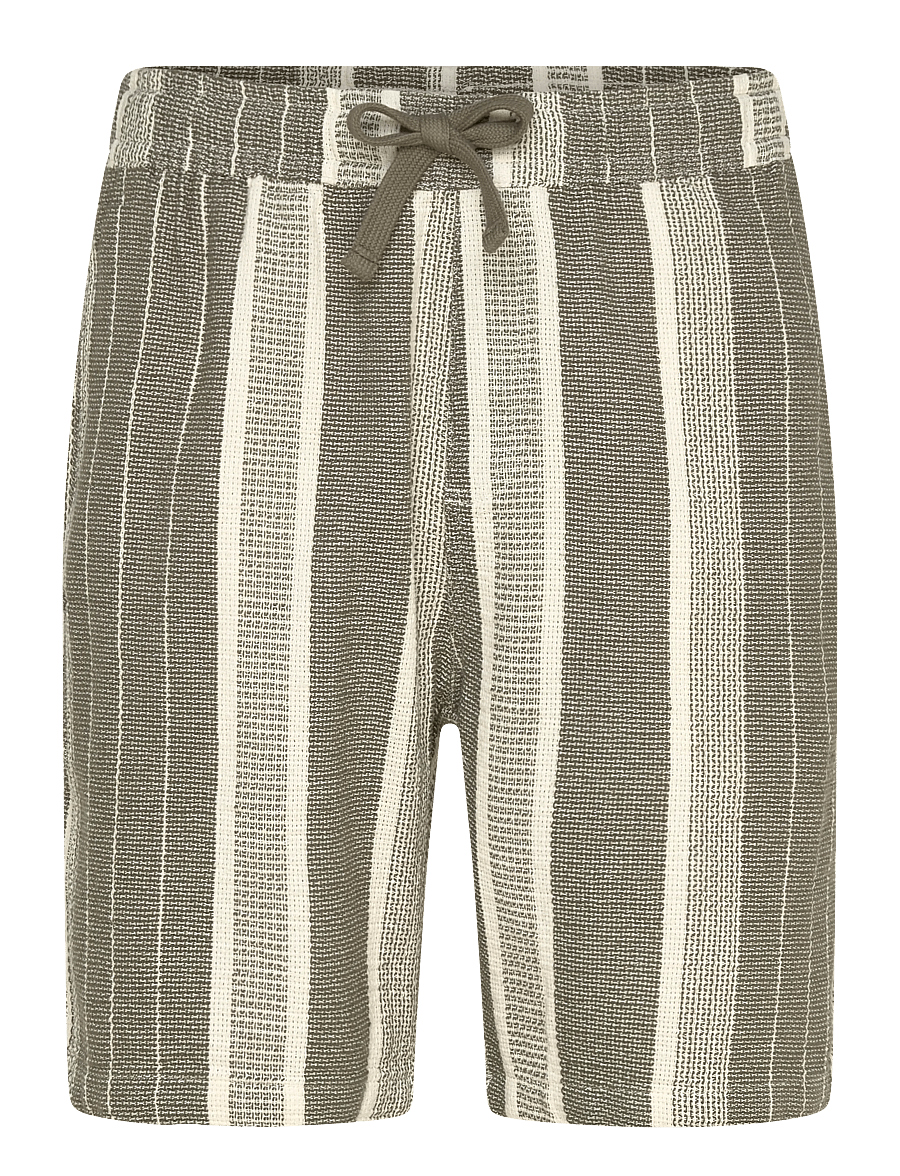 Fat Moose - Leo shorts - freizeitshorts - dusty green/off white striped - 1