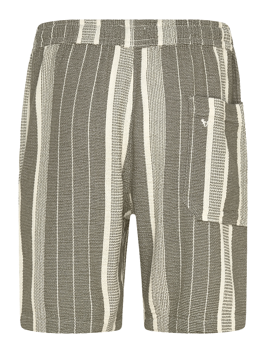 Fat Moose - Leo shorts - freizeitshorts - dusty green/off white striped - 2