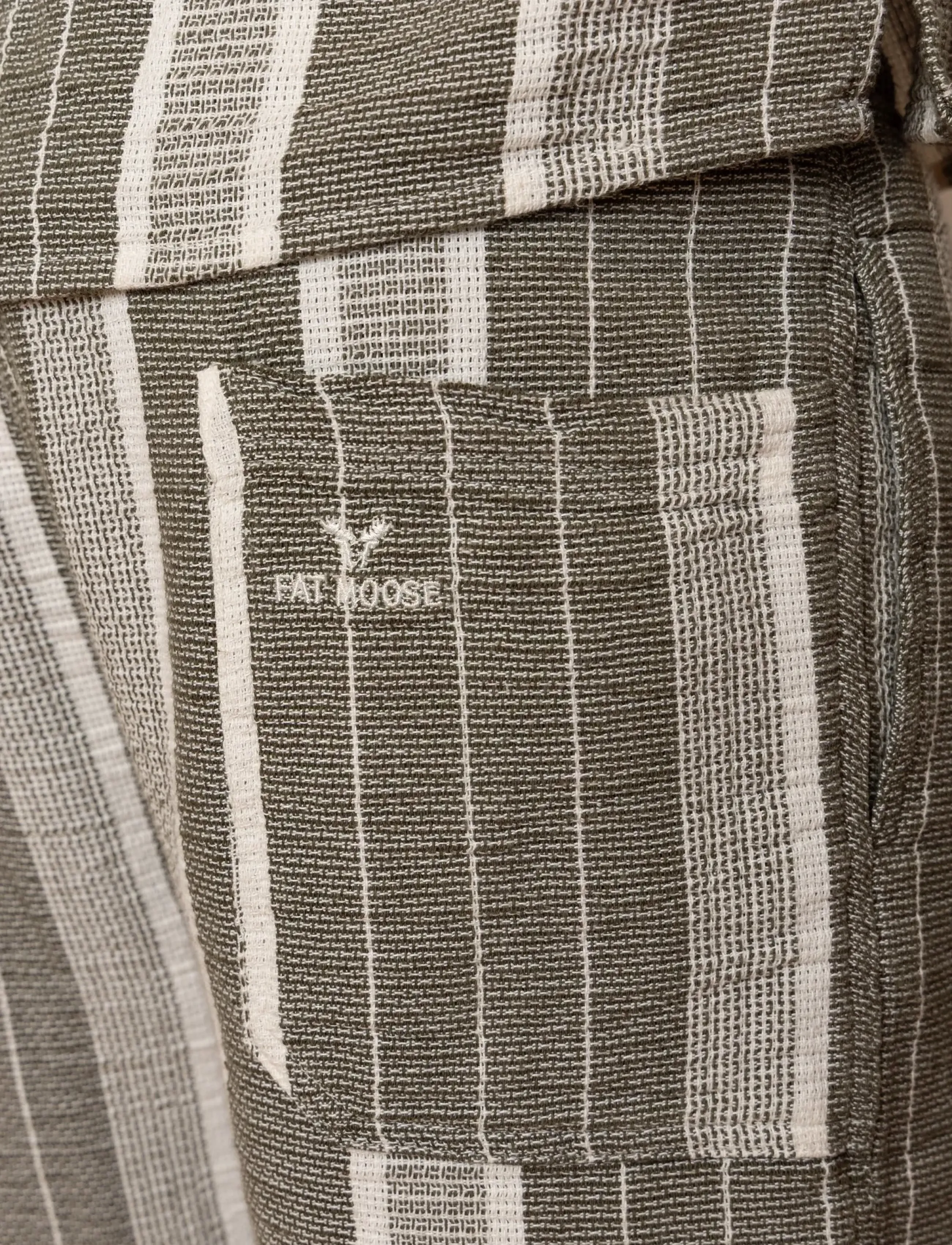 Fat Moose - Leo shorts - casual shorts - dusty green/off white striped - 5