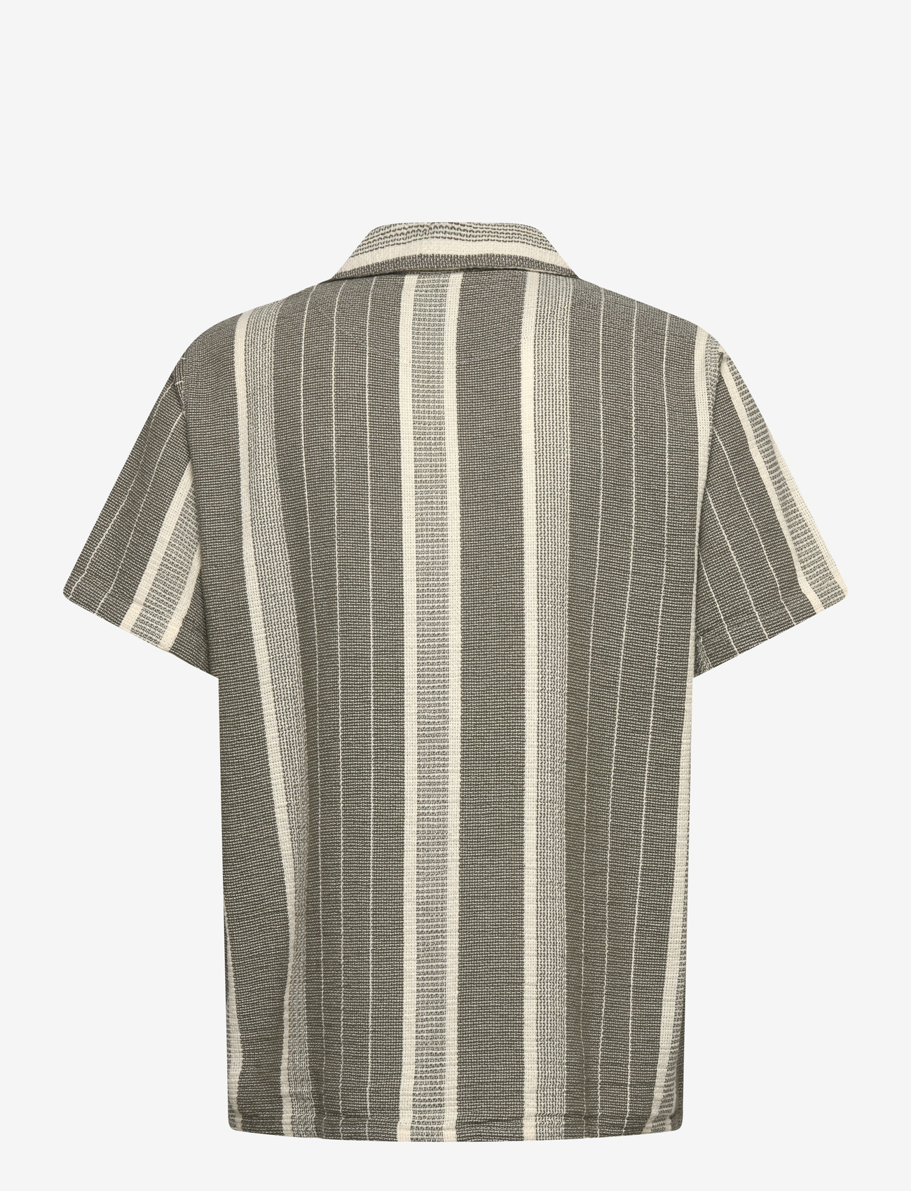 Fat Moose - Leo bowling shirt - short-sleeved shirts - dusty green/off white striped - 2