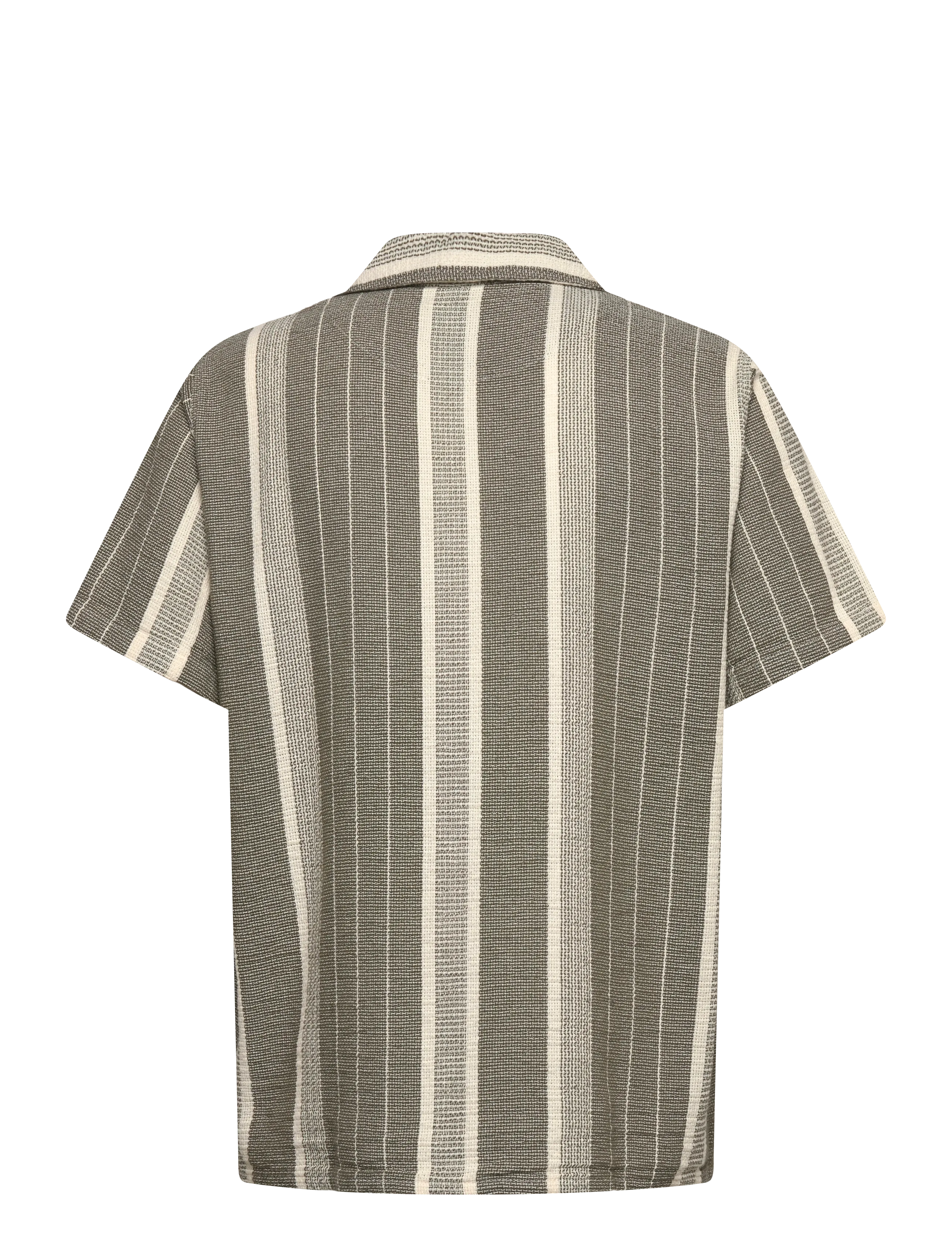 Fat Moose - Leo bowling shirt - kurzarmhemden - dusty green/off white striped - 2