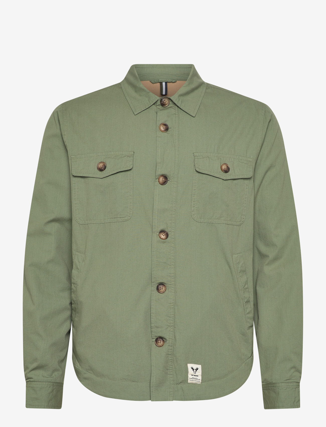 Fat Moose - Arvid cotton overshirt - kollektionen - dusty green - 1