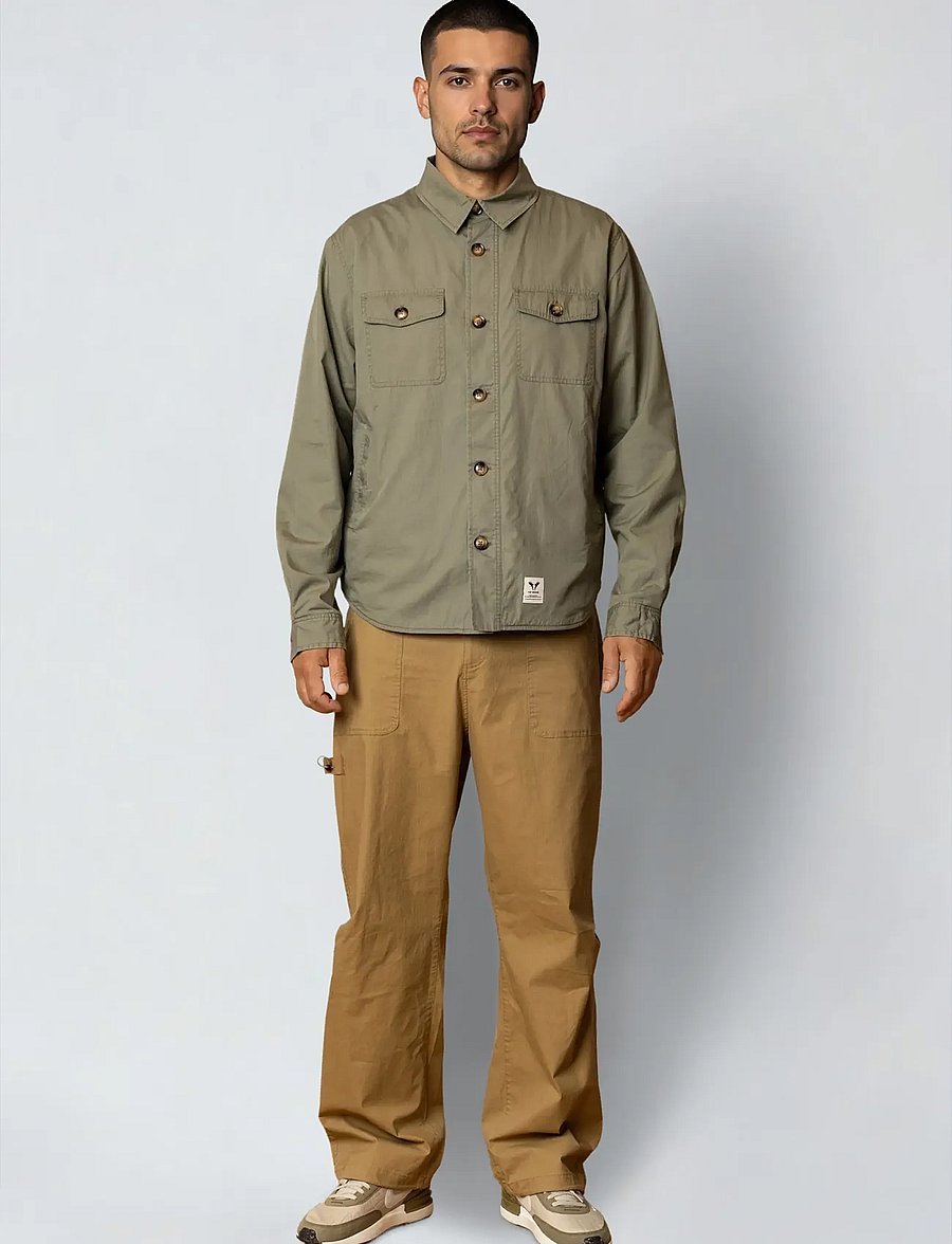 Fat Moose - Arvid cotton overshirt - overshirts - dusty green - 3