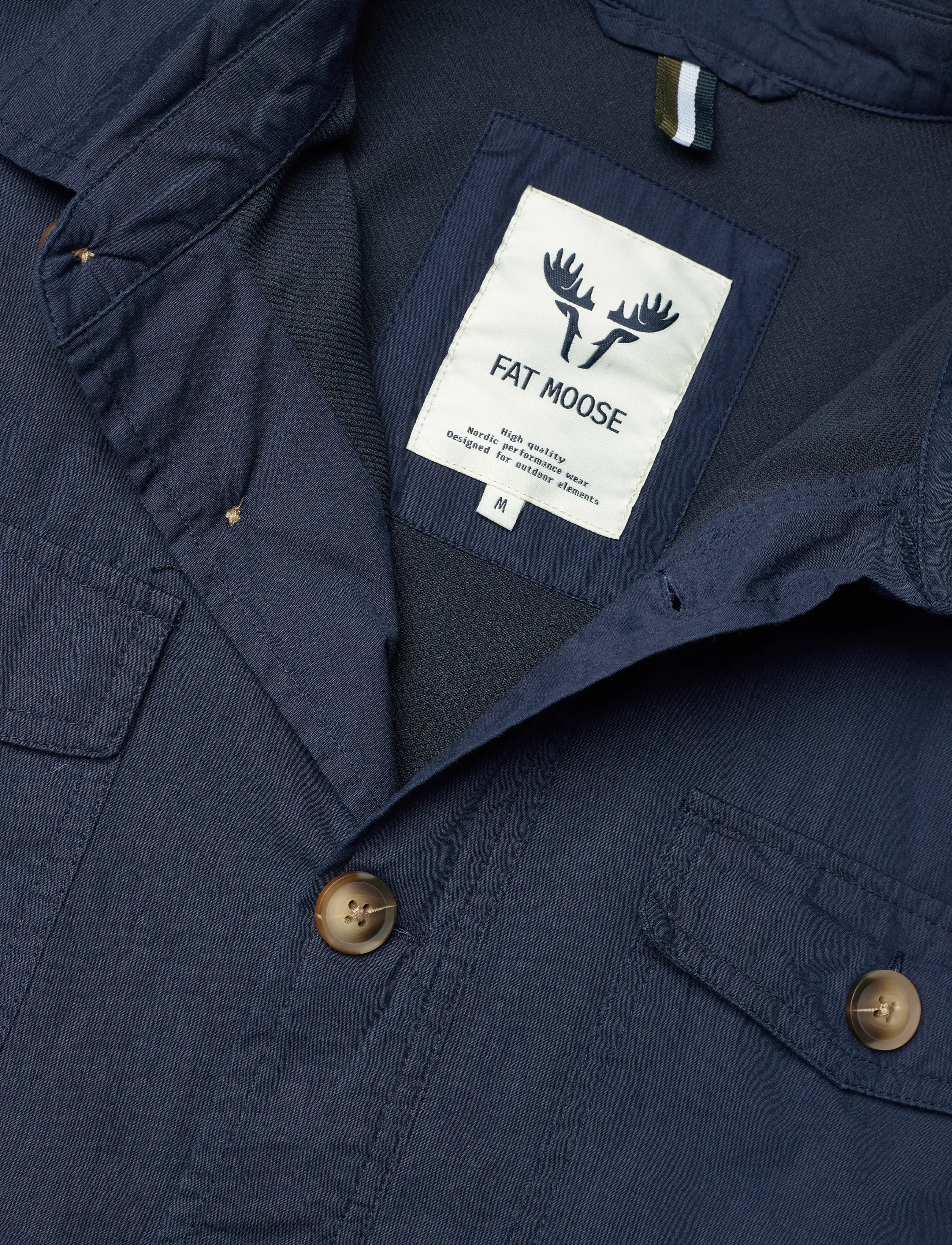 Fat Moose - Arvid cotton overshirt - kollektionen - navy - 5