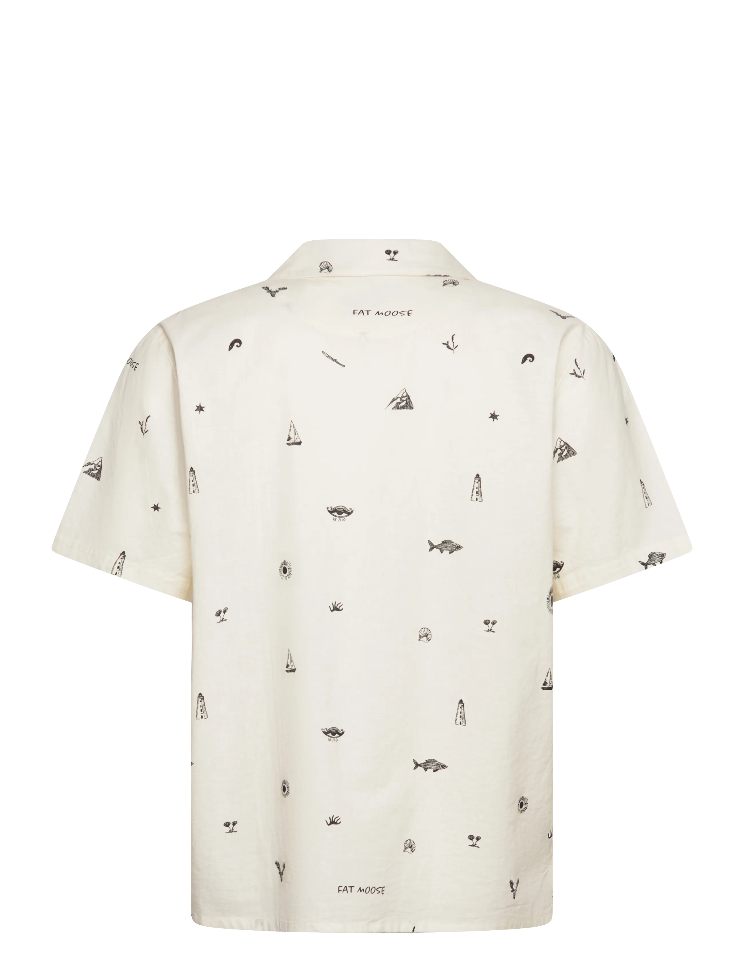 Fat Moose - Icon cotton/linen S/S shirt - kurzarmhemden - ecru - 2