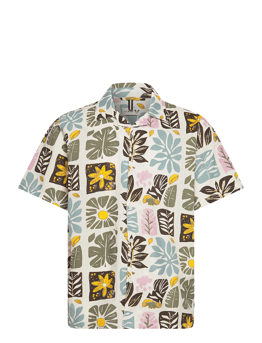 Fat Moose - Sea cotton/linen S/S shirt - chemises à manches courtes - ecru - 1