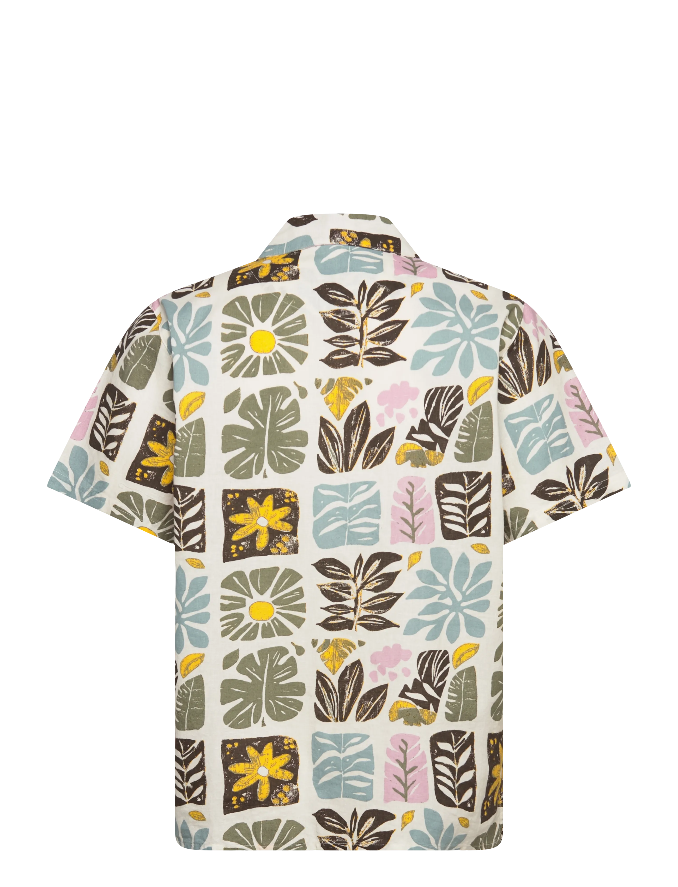 Fat Moose - Sea cotton/linen S/S shirt - kortärmade skjortor - ecru - 2