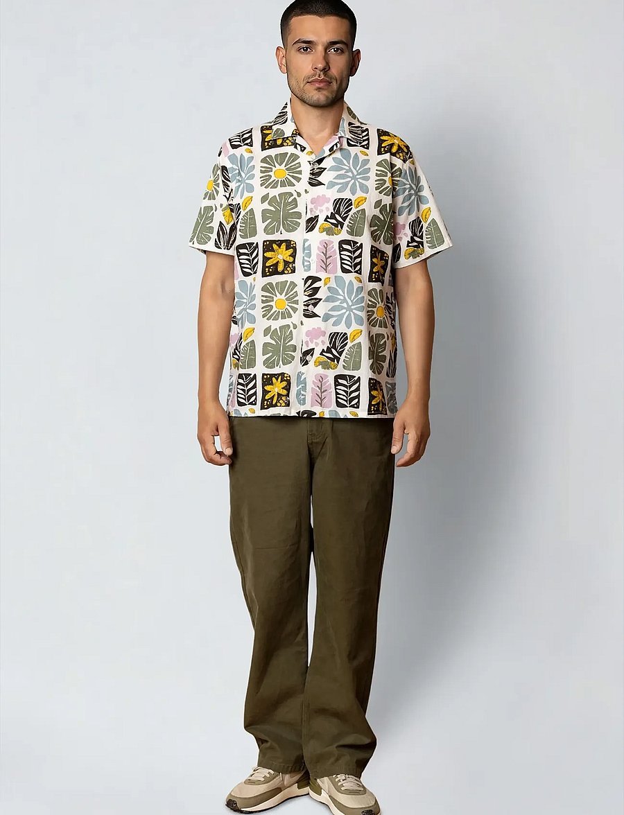 Fat Moose - Sea cotton/linen S/S shirt - chemises à manches courtes - ecru - 3