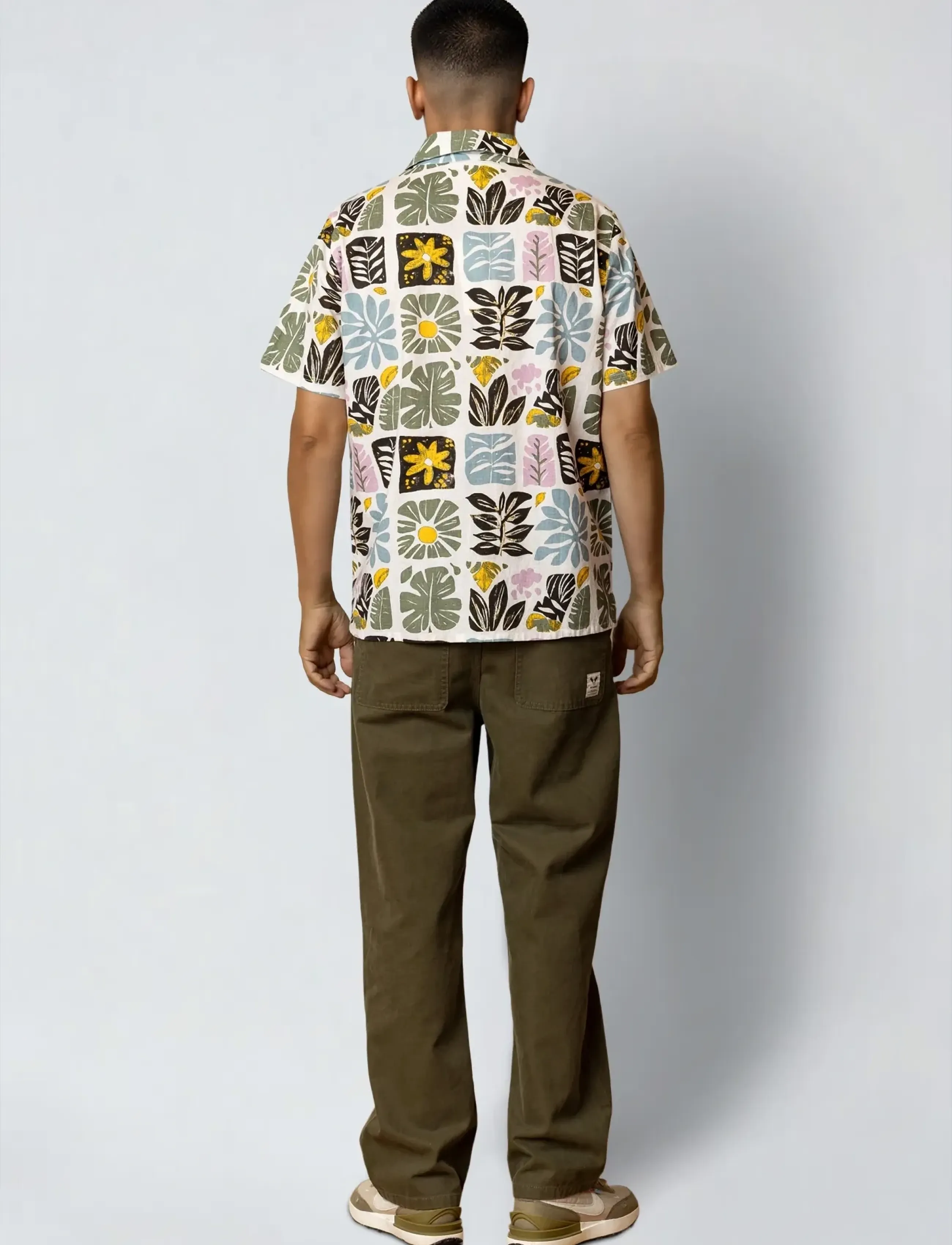 Fat Moose - Sea cotton/linen S/S shirt - kortärmade skjortor - ecru - 4
