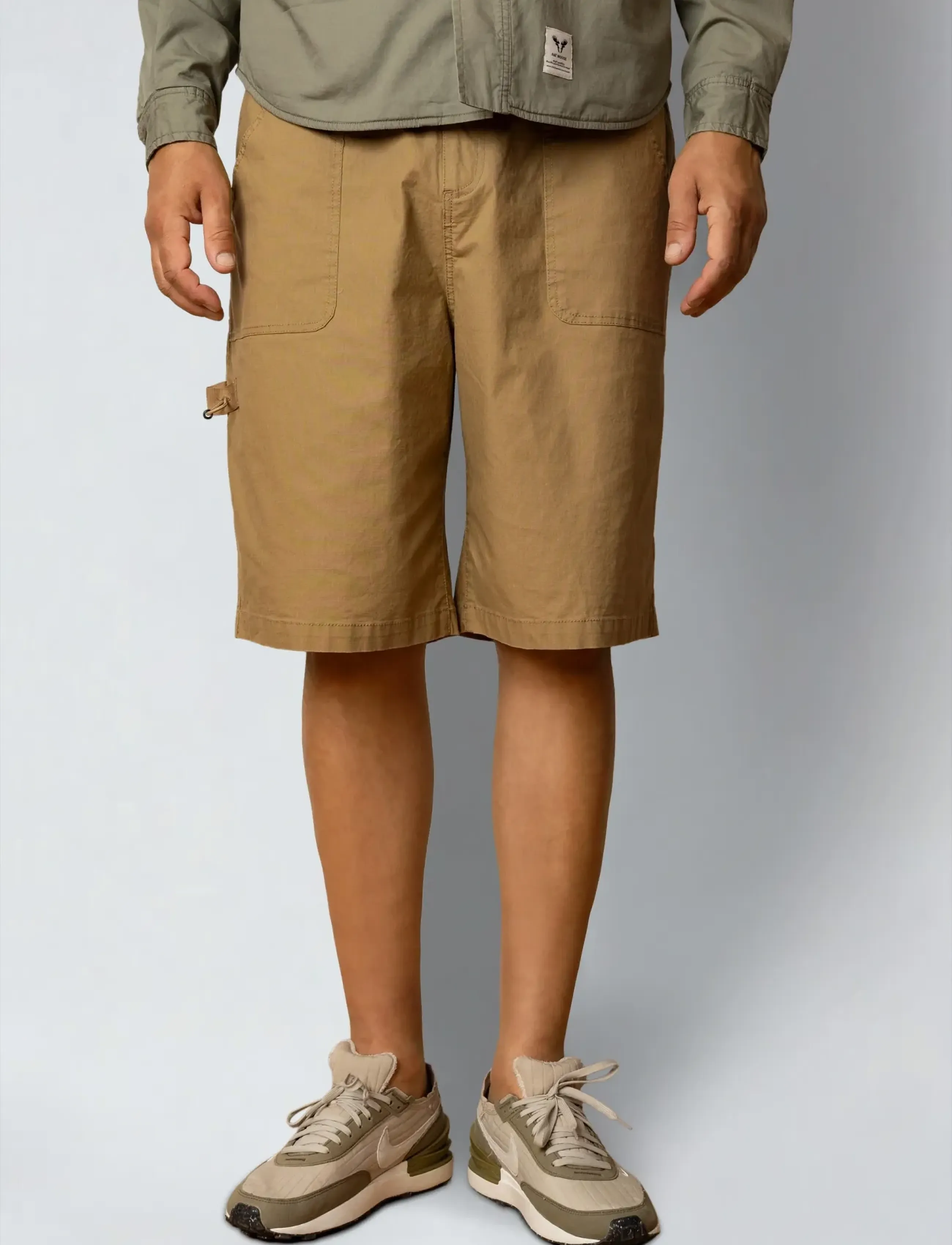 Fat Moose Malone Ribstop Shorts, Mænd, Ripstop Shorts, Kakigrøn, Str: L