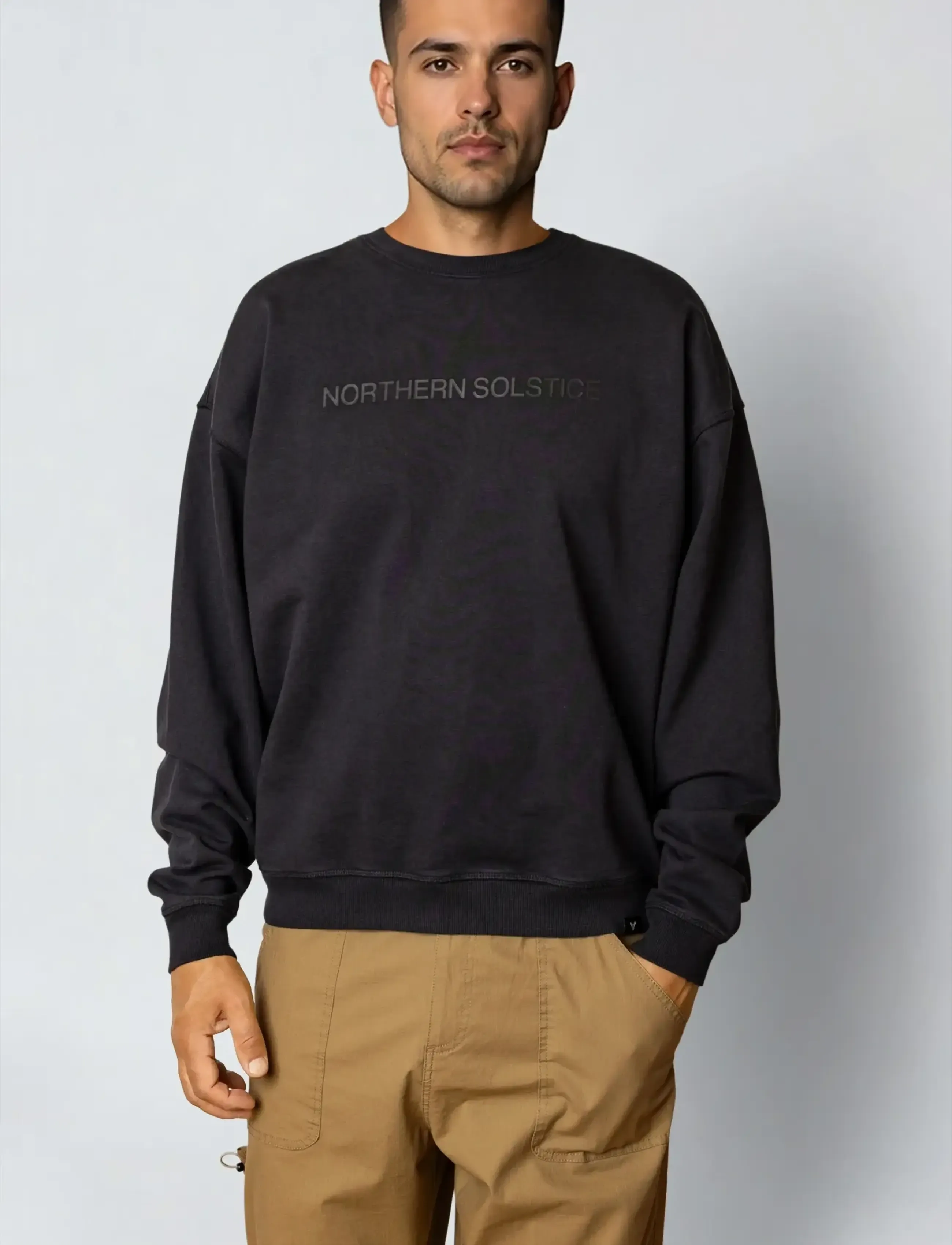 Fat Moose Solstice Sweatshirt, Mænd, Rundhals Sweatshirt, Sort, Str: L