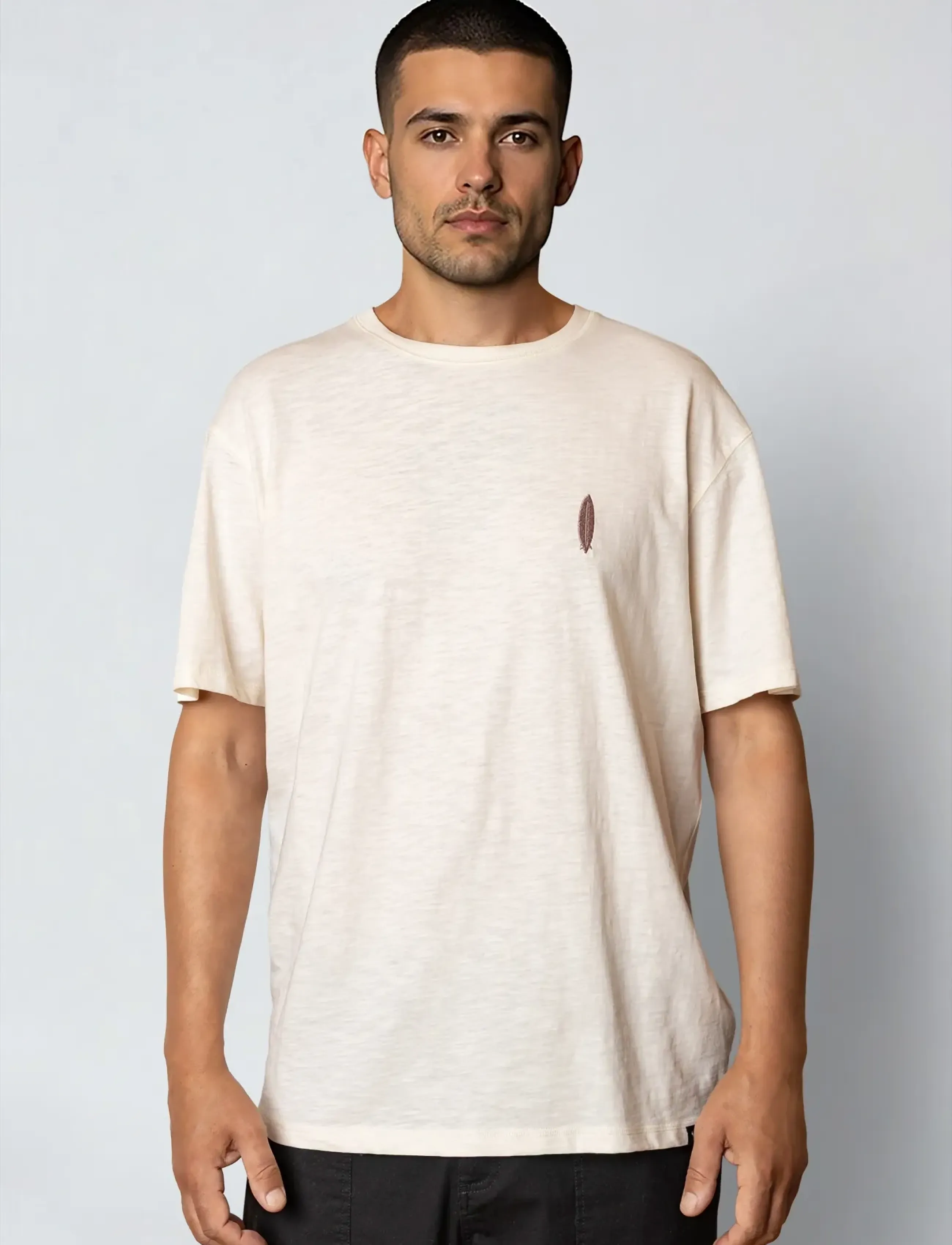 Fat Moose Fjords T-Shirt, M, Cream, T-Shirts > Kortærmede, Herre