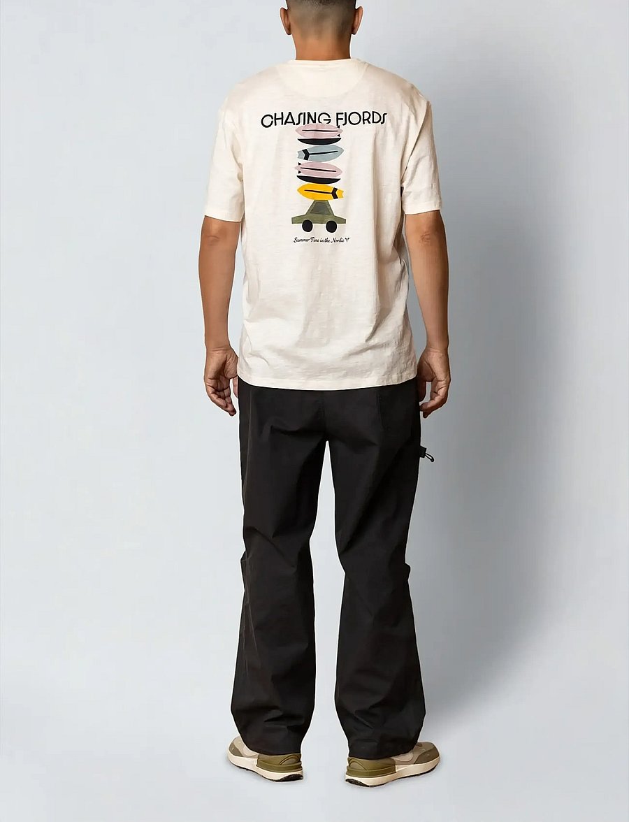 Fat Moose - Fjords t-shirt - lühikeste varrukatega t-särgid - ecru - 5