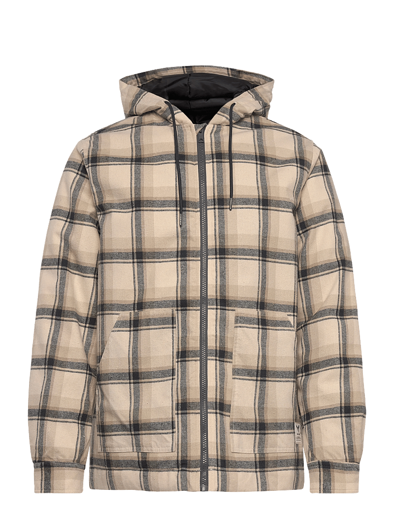 Fat Moose - Brody checked jacket - down jackets - check/ecru/navy - 1