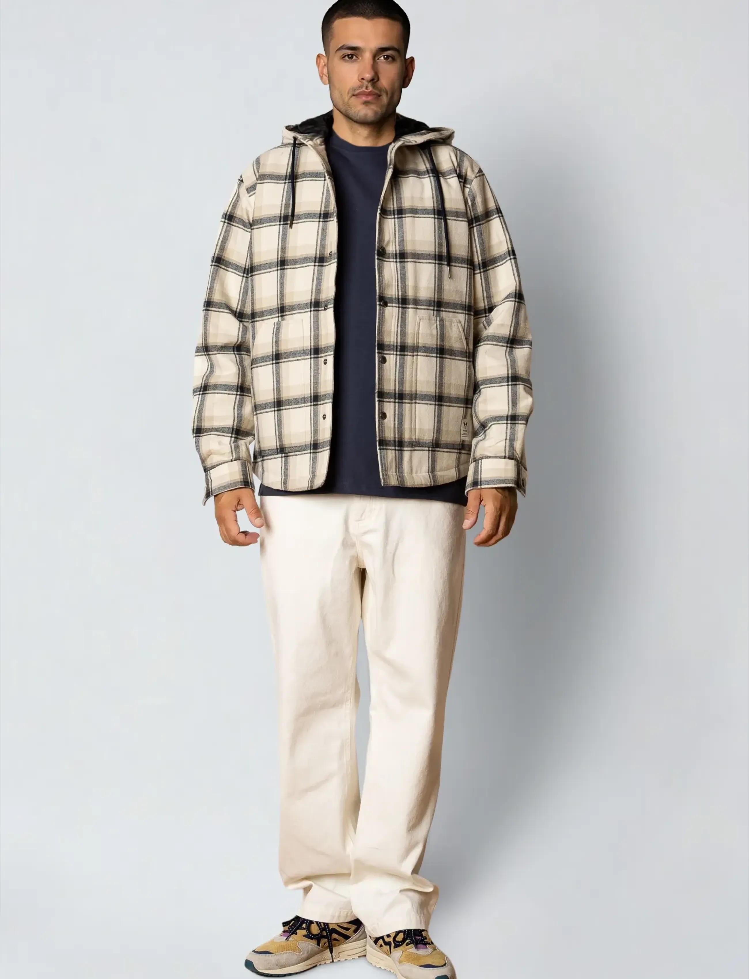 Fat Moose - Brody checked jacket - dúnjakkar - check/ecru/navy - 3