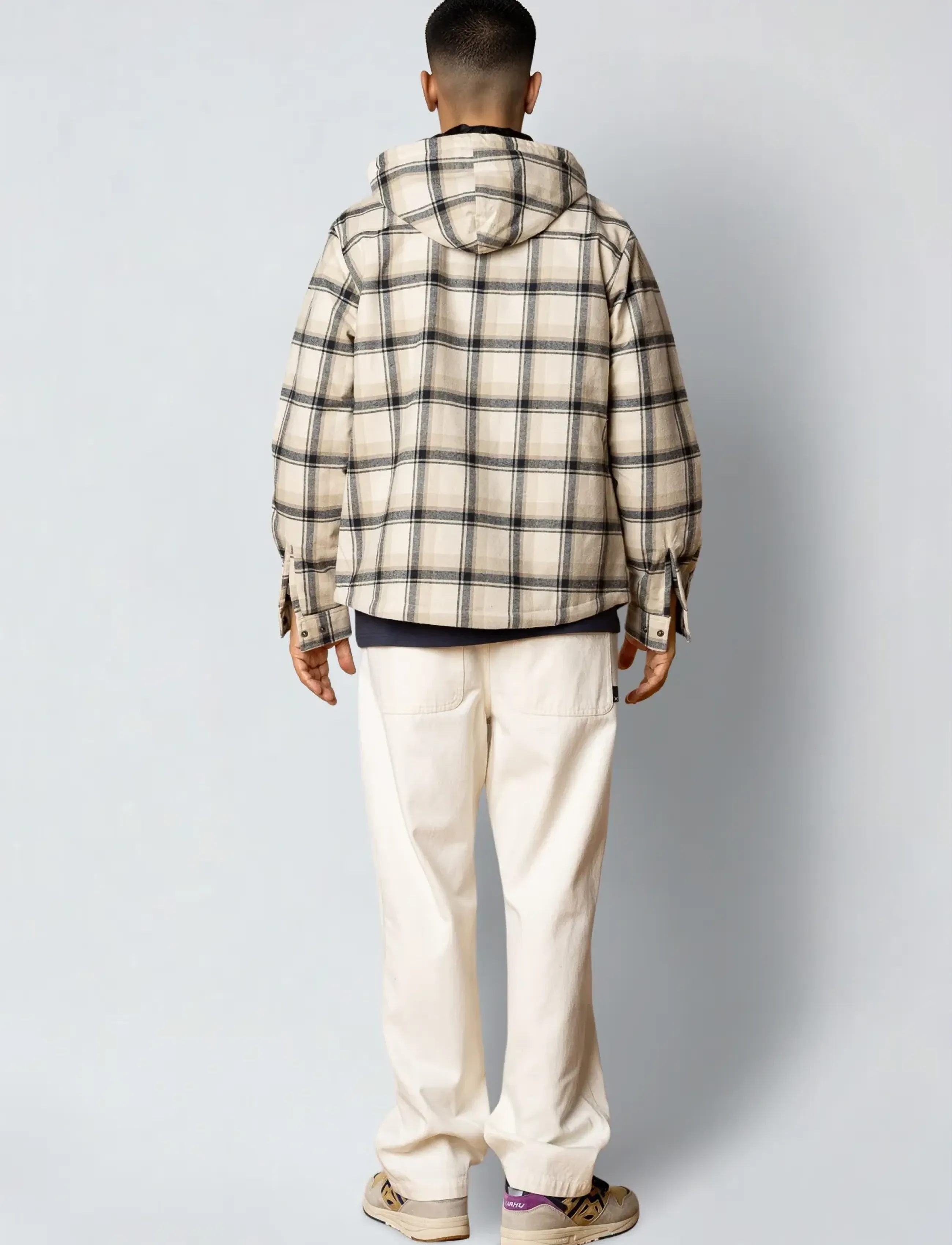 Fat Moose - Brody checked jacket - dúnjakkar - check/ecru/navy - 4